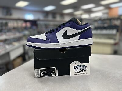 Jordan 1 Low Court Purple White Size 12