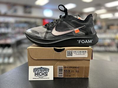 Nike Zoom Fly Off-White Black Silver Size 10.5
