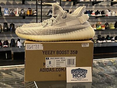 Preowned Adidas Yeezy 350 Static White Size 8