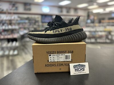 Preowned Adidas Yeezy Boost 350 V2 Core Black Green Size 10.5