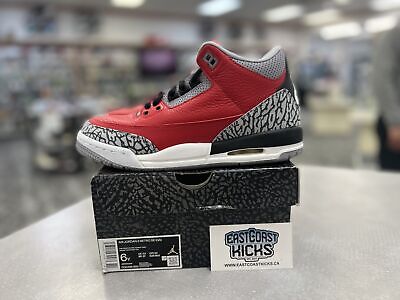 Preowned Jordan 3 Unite Fire Red Size 6Y