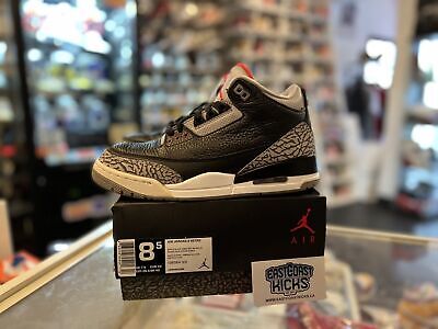 Preowned Jordan 3 Black Cement Size 8