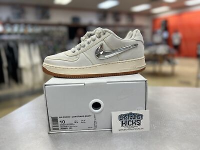 Preowned Nike Air Force 1 Low Travis Scott Sail Size 10