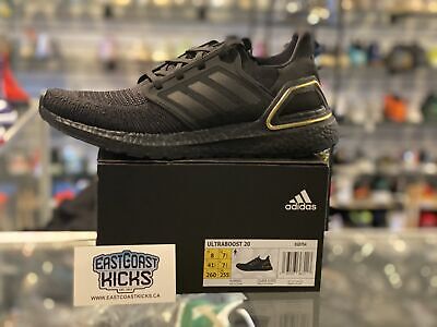 Adidas Ultraboost 20 Black / Gold Size 8