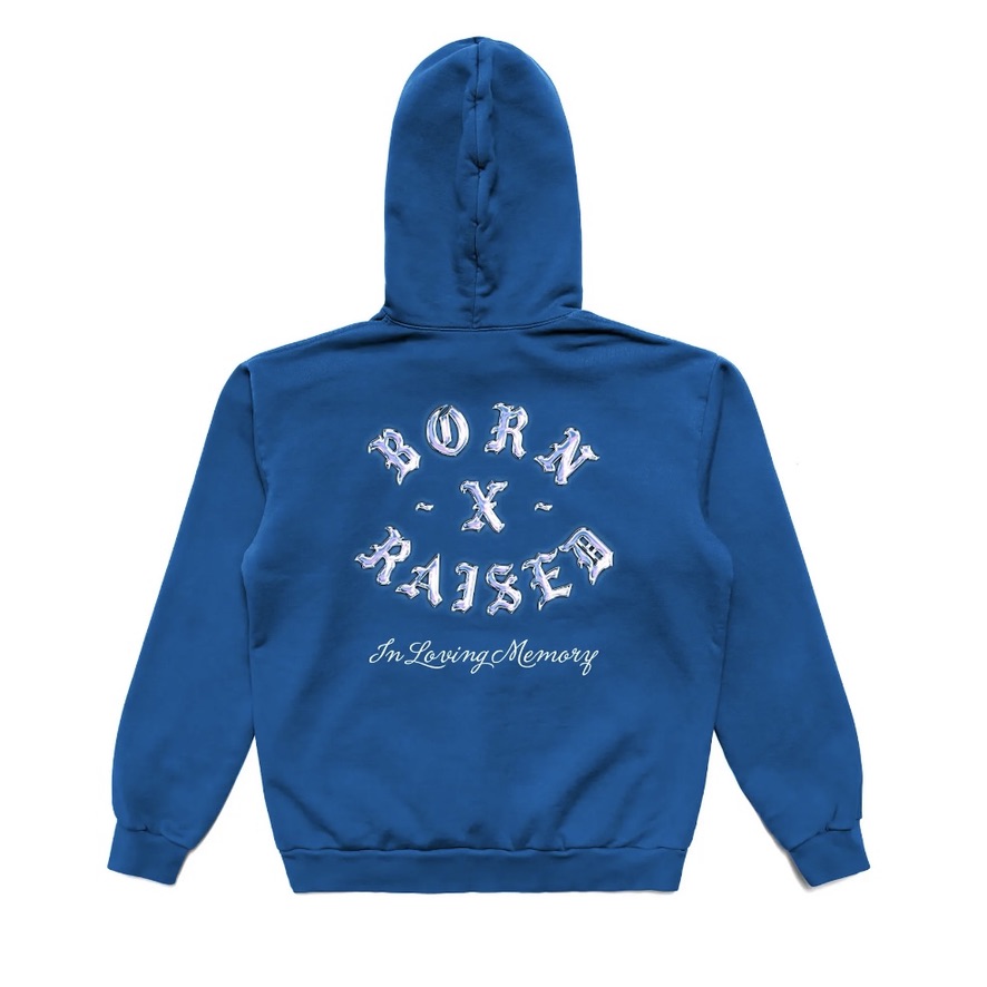 Nike SB Born X Raised In Loving Memory Rocker Hoodie Blue Size M