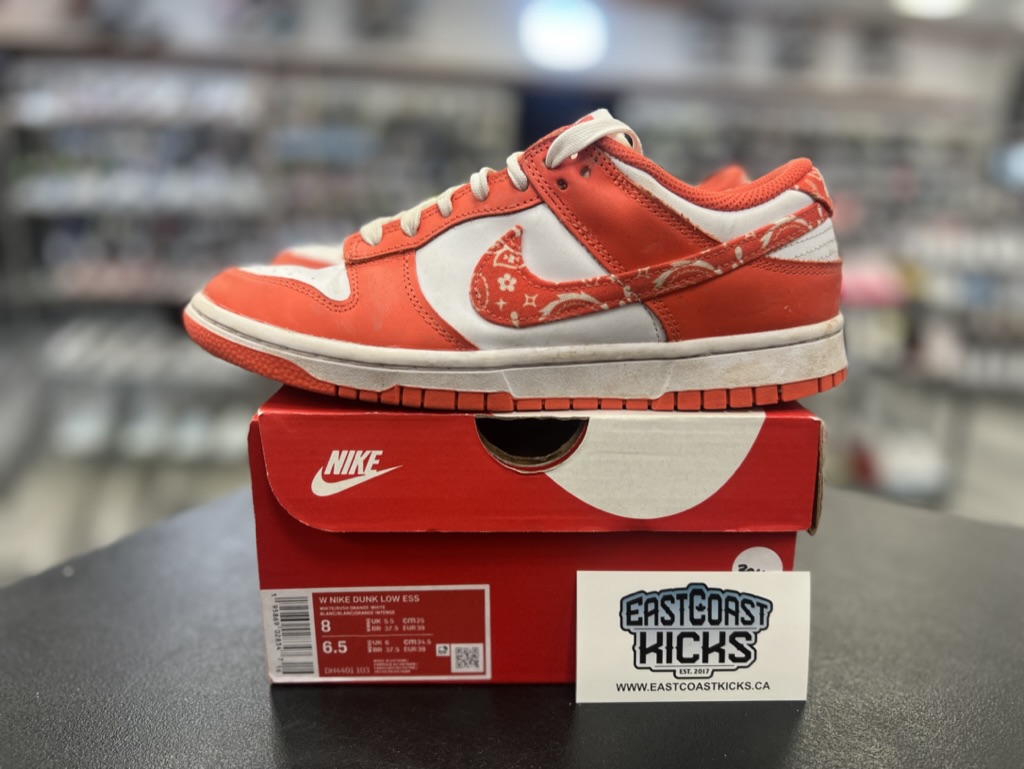 Preowned Nike Dunk Low Essential Paisley Pack Orange Size 8w/6.5Y