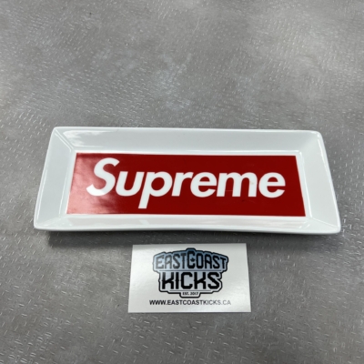 Preowned Supreme Logo Tray White Red