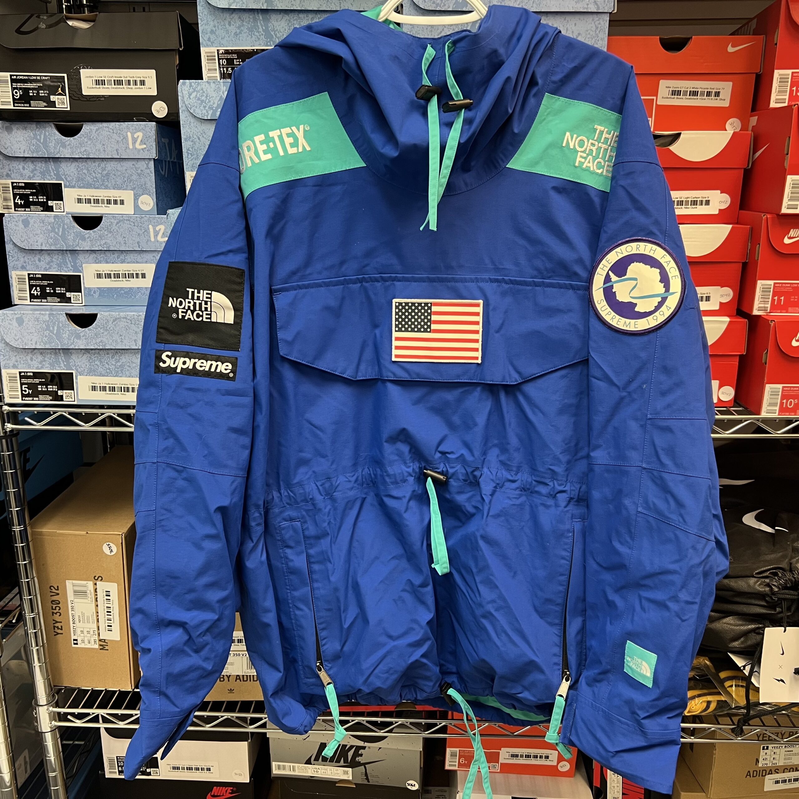 Preowned Supreme The North Face Trans Antarctica Expedition Pullover Jacket Royal Blue Size L