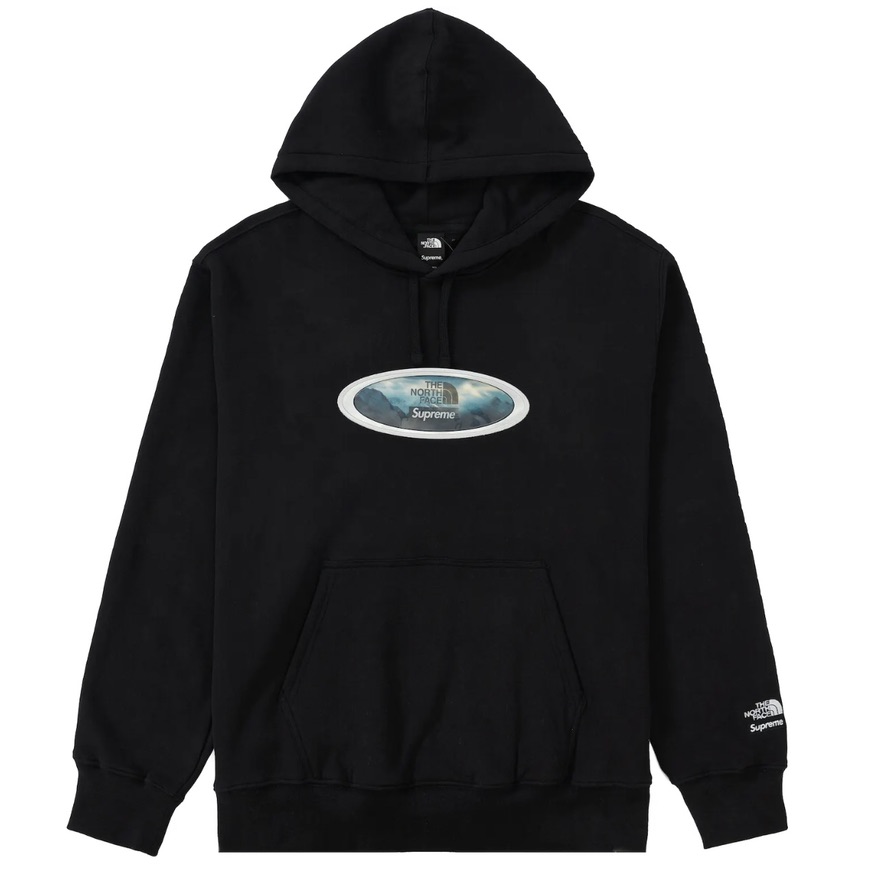 Supreme The North Face Lenticular Mountains Hooded Sweatshirt Black Size M