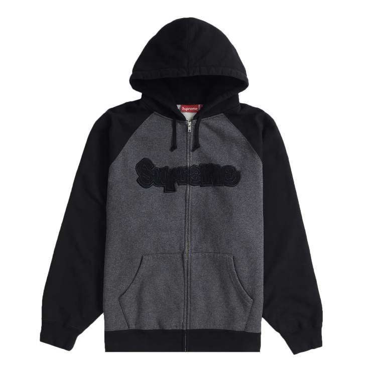 Supreme Gonz Appliqué Zip Up Hooded Sweatshirt Black Size XL