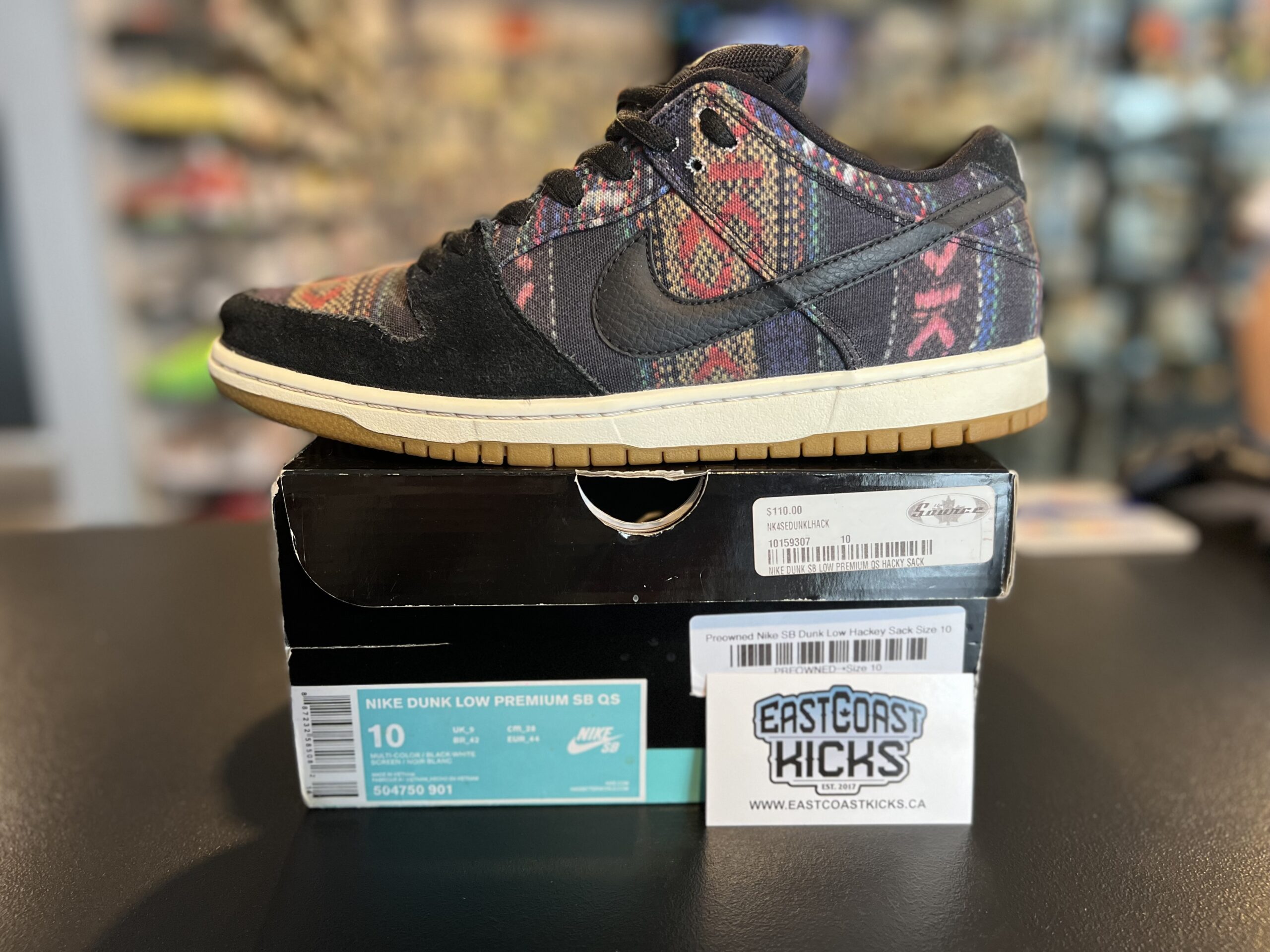 Preowned Nike SB Dunk Low Hackey Sack Size 10
