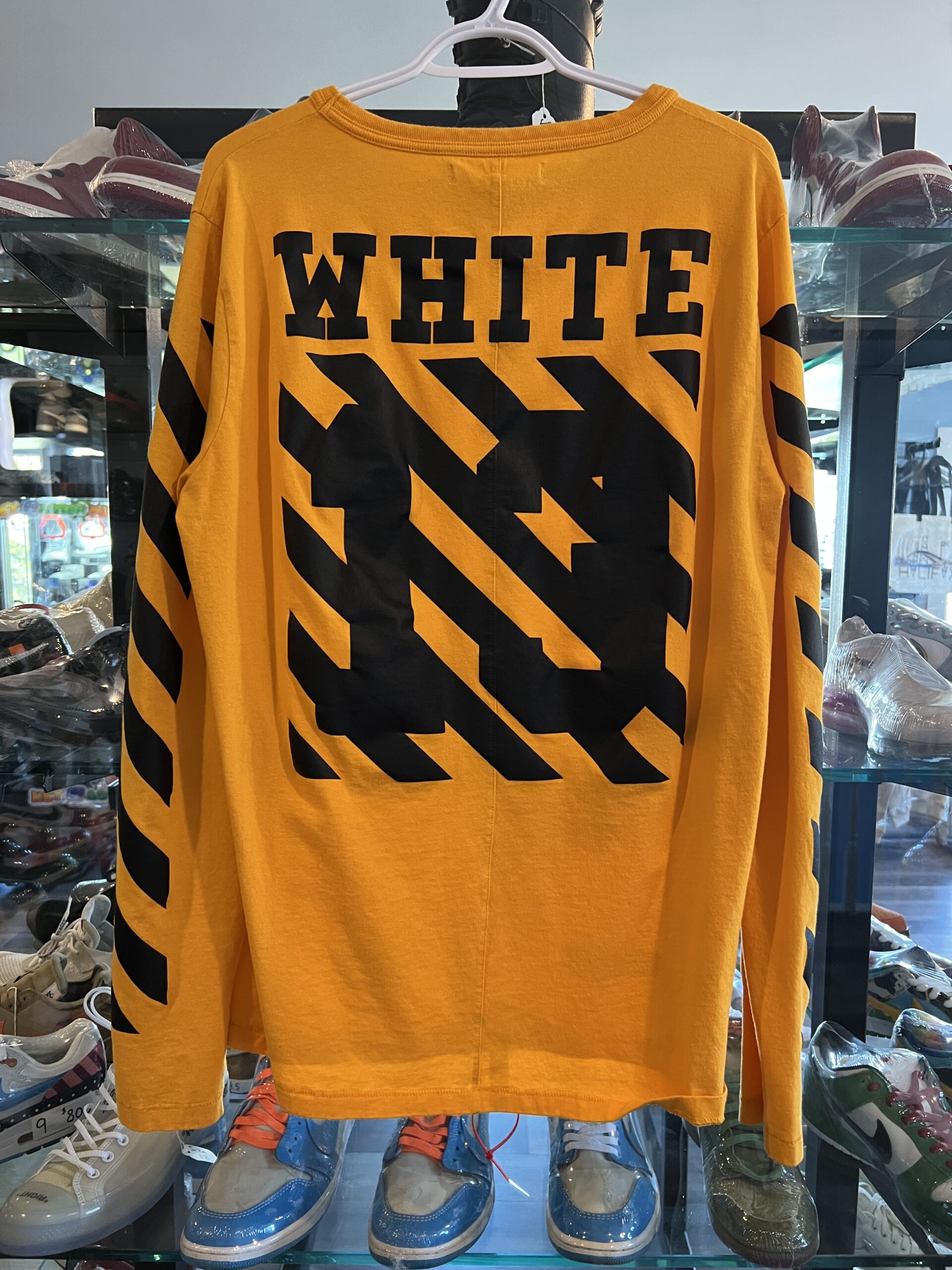 Worn Once Off-White Virgil Abloh Long Sleeve Tee Yellow Size L