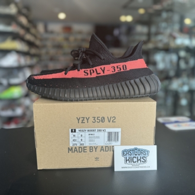 Preowned Adidas Yeezy Boost 350 V2 Core Black Red Size 9.5