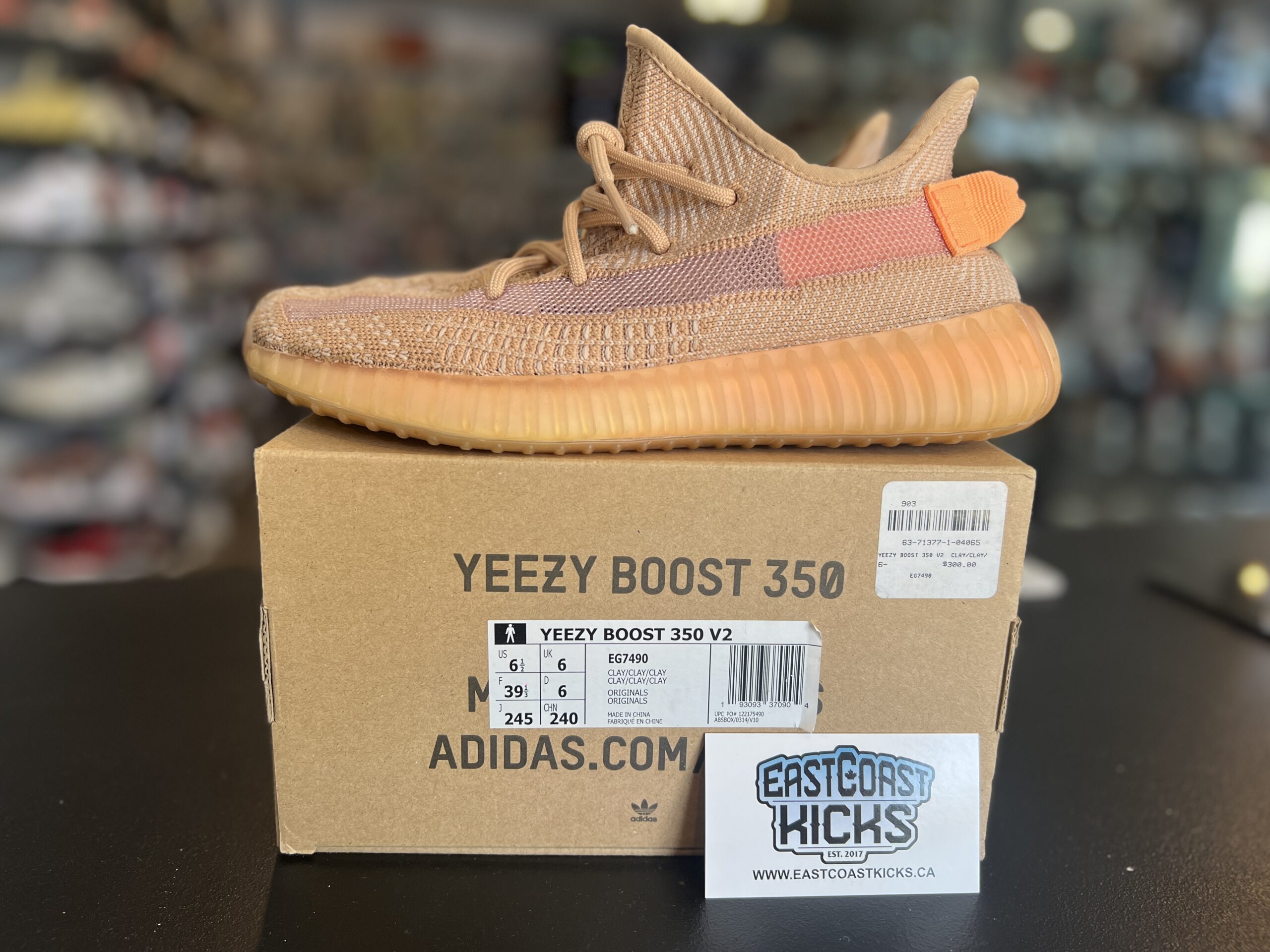 Preowned Adidas Yeezy Boost 350 V2 Clay Size 6.5Y