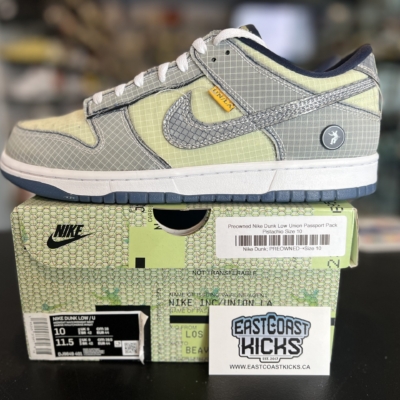 Preowned Nike Dunk Low Union Passport Pack Pistachio Size 10