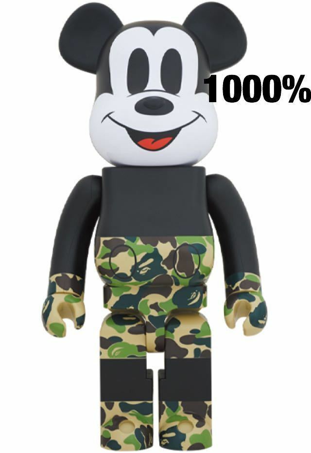 Bearbrick BAPE Mickey Mouse 1000% Black Camo