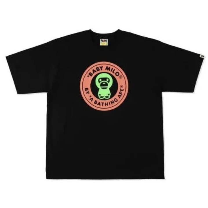 BAPE Neon Milo Busy Works Relaxed Fit Tee Black Size M