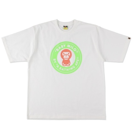BAPE Neon Milo Busy Works Relaxed Fit Tee White Size M