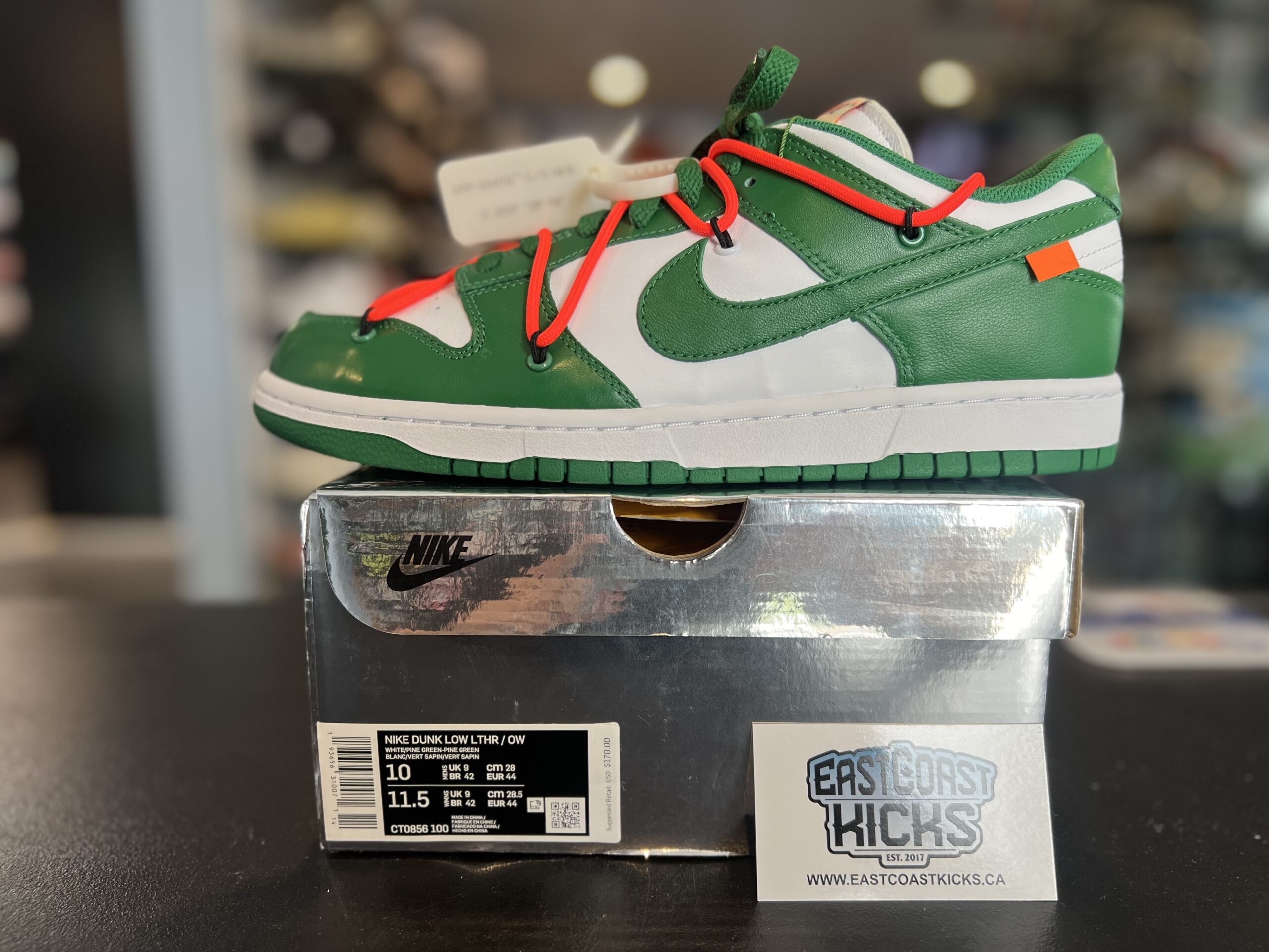 Nike Dunk Low Off-White Pine Green Size 10