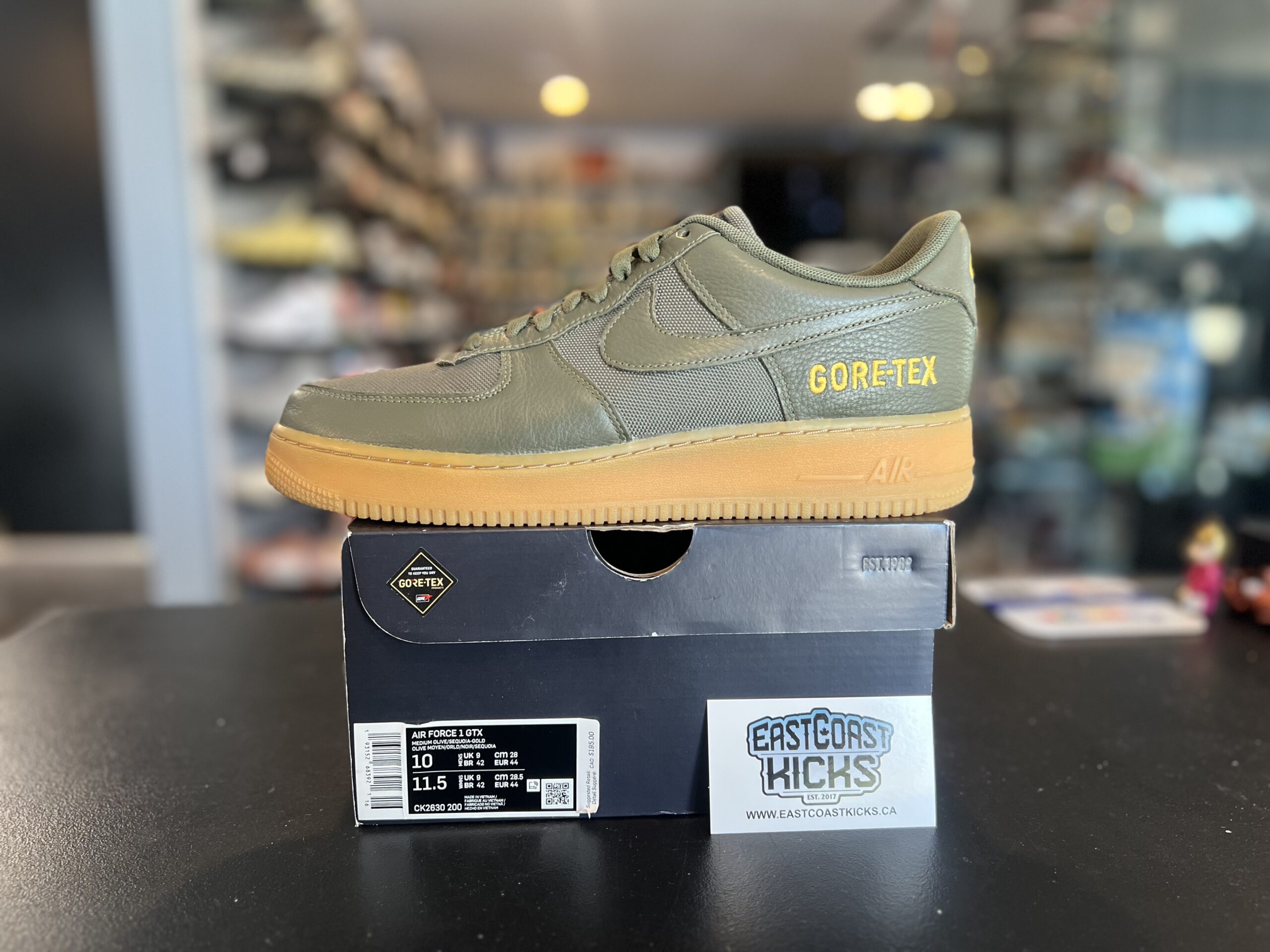 Preowned Nike Air Force 1 Low Gore-Tex Medium Olive Size 10