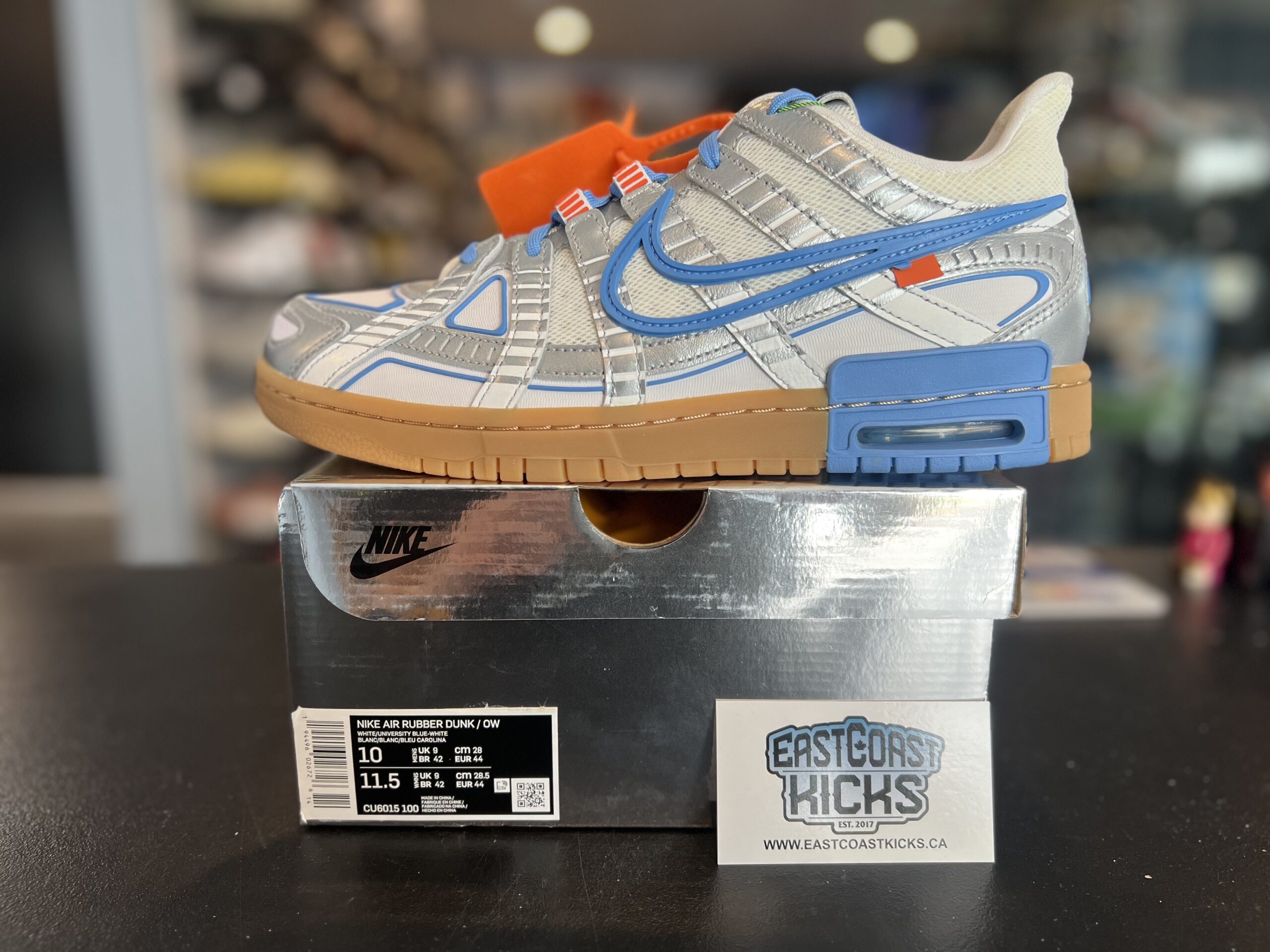 Nike Air Rubber Dunk Off-White UNC Size 10