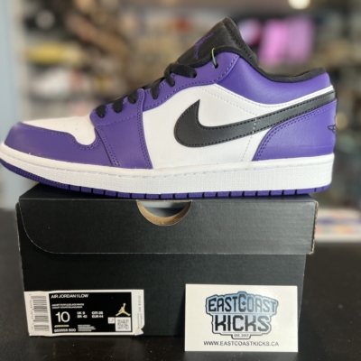 Jordan 1 Low Court Purple White Size 10