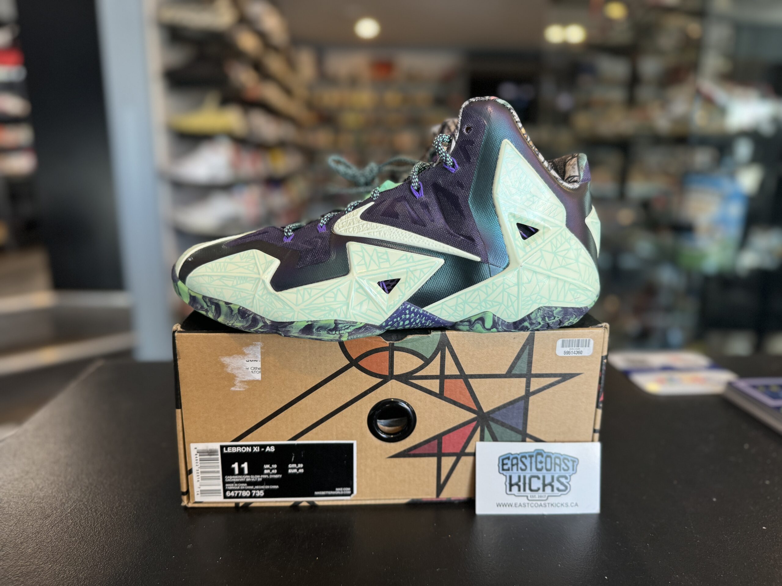 Preowned Nike LeBron 11 NOLA Gumbo League Gator King Size 11