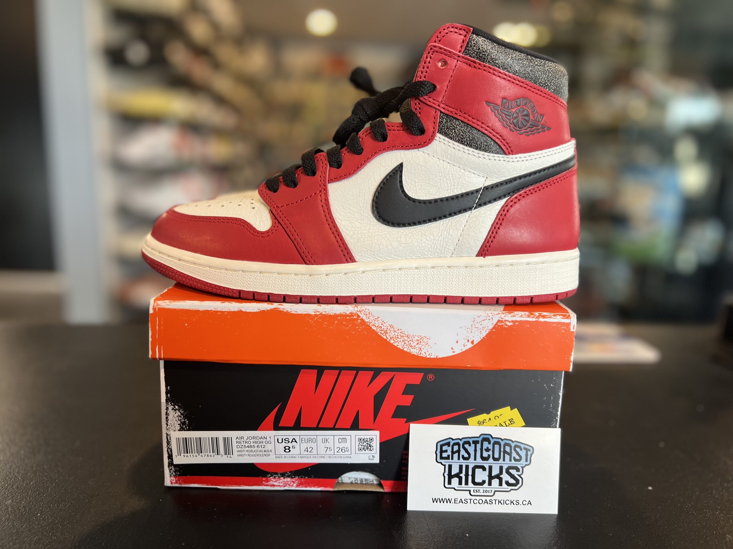 Preowned Jordan 1 Retro High OG Chicago Lost and Found Size 8.5