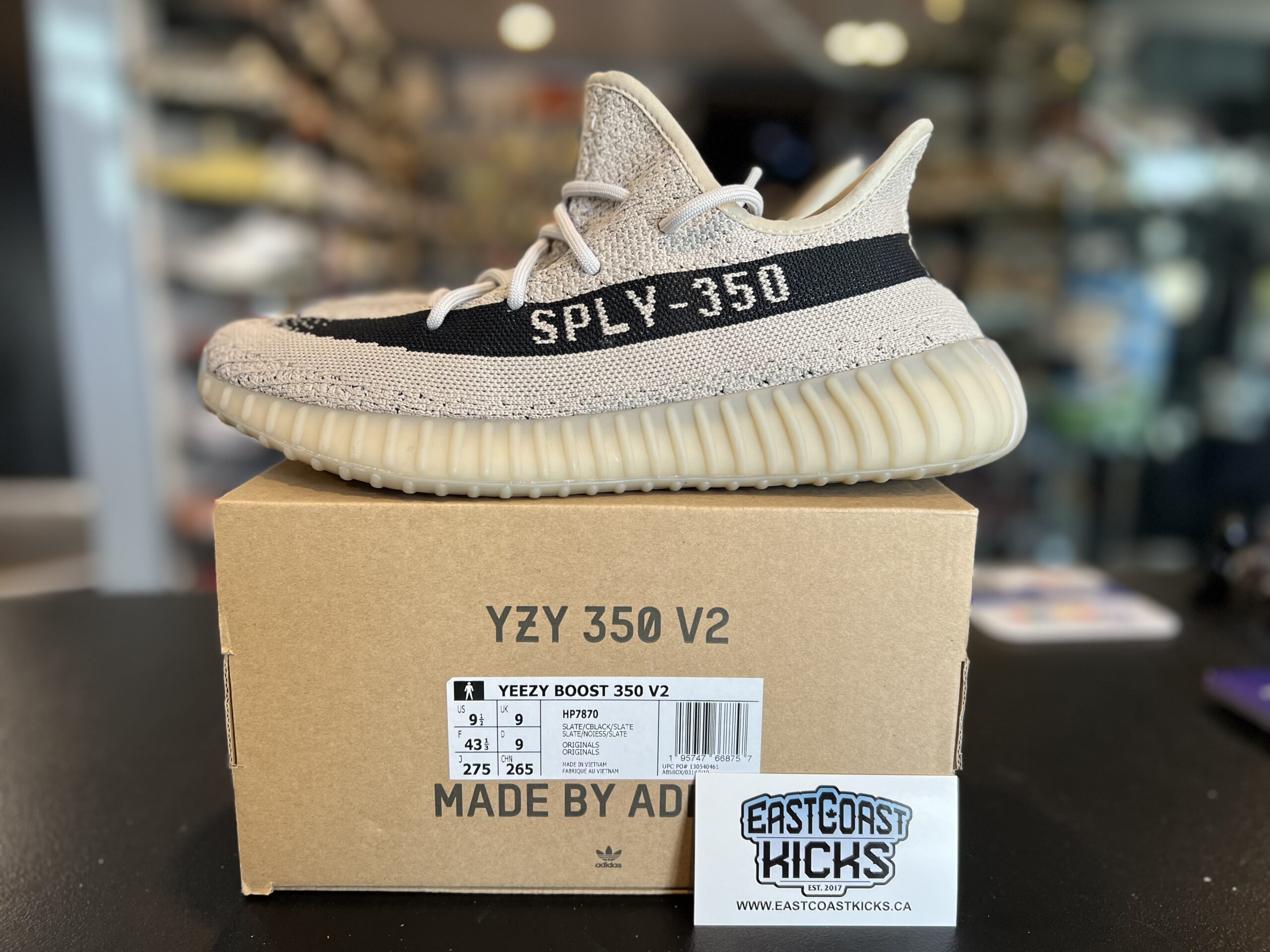 Preowned Adidas Yeezy Boost 350 V2 Slate Size 9.5