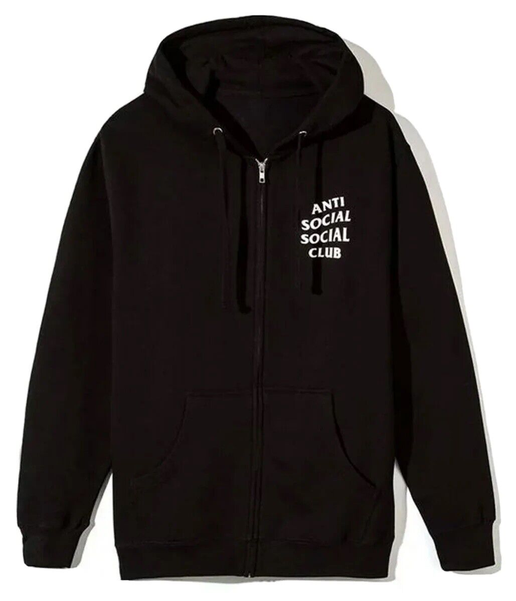 ASSC Anti Social Social Club Mind Games Zip Up Hoodie Black Size L