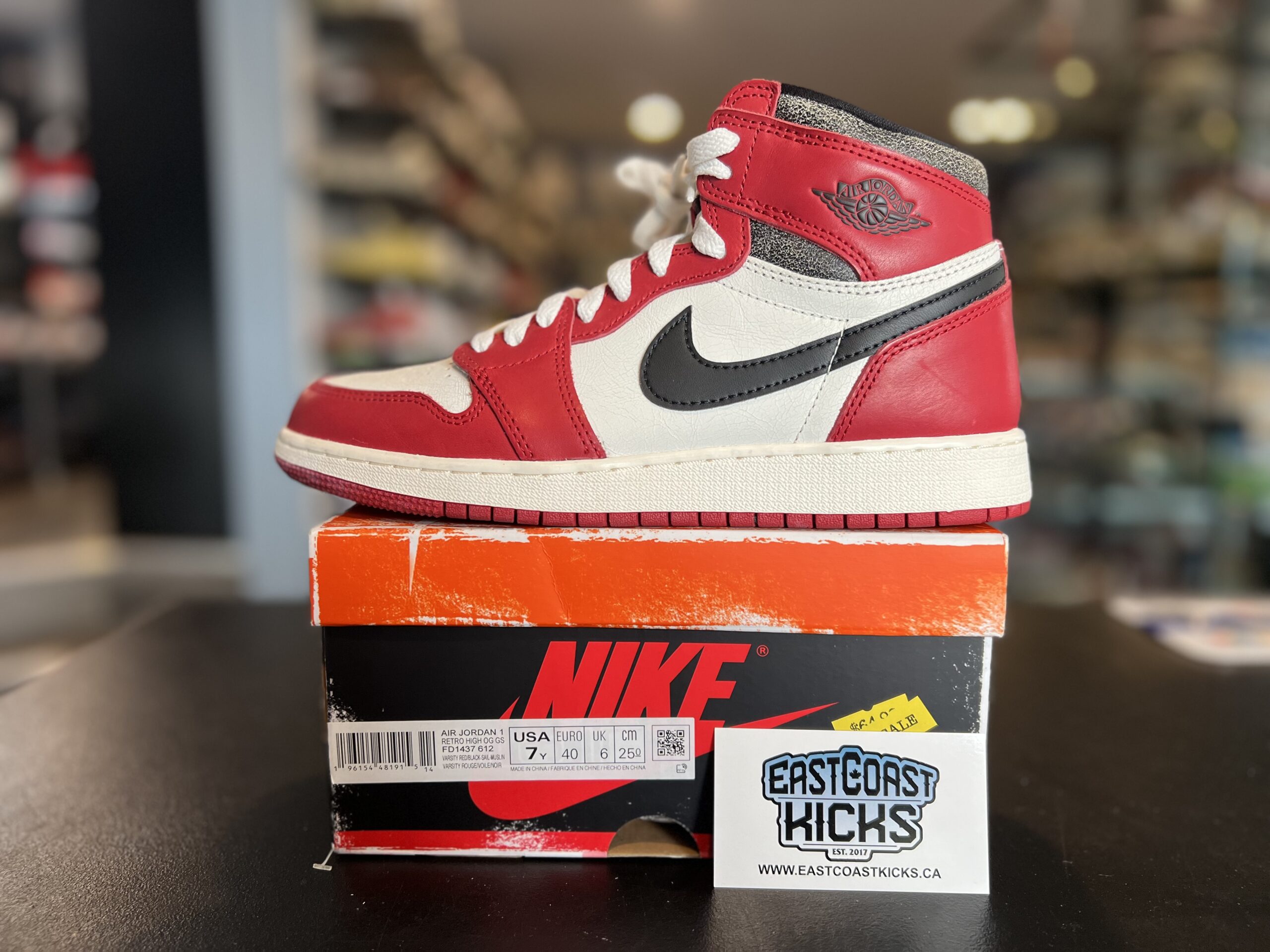 Preowned Jordan 1 Retro High OG Chicago Lost and Found Size 7Y