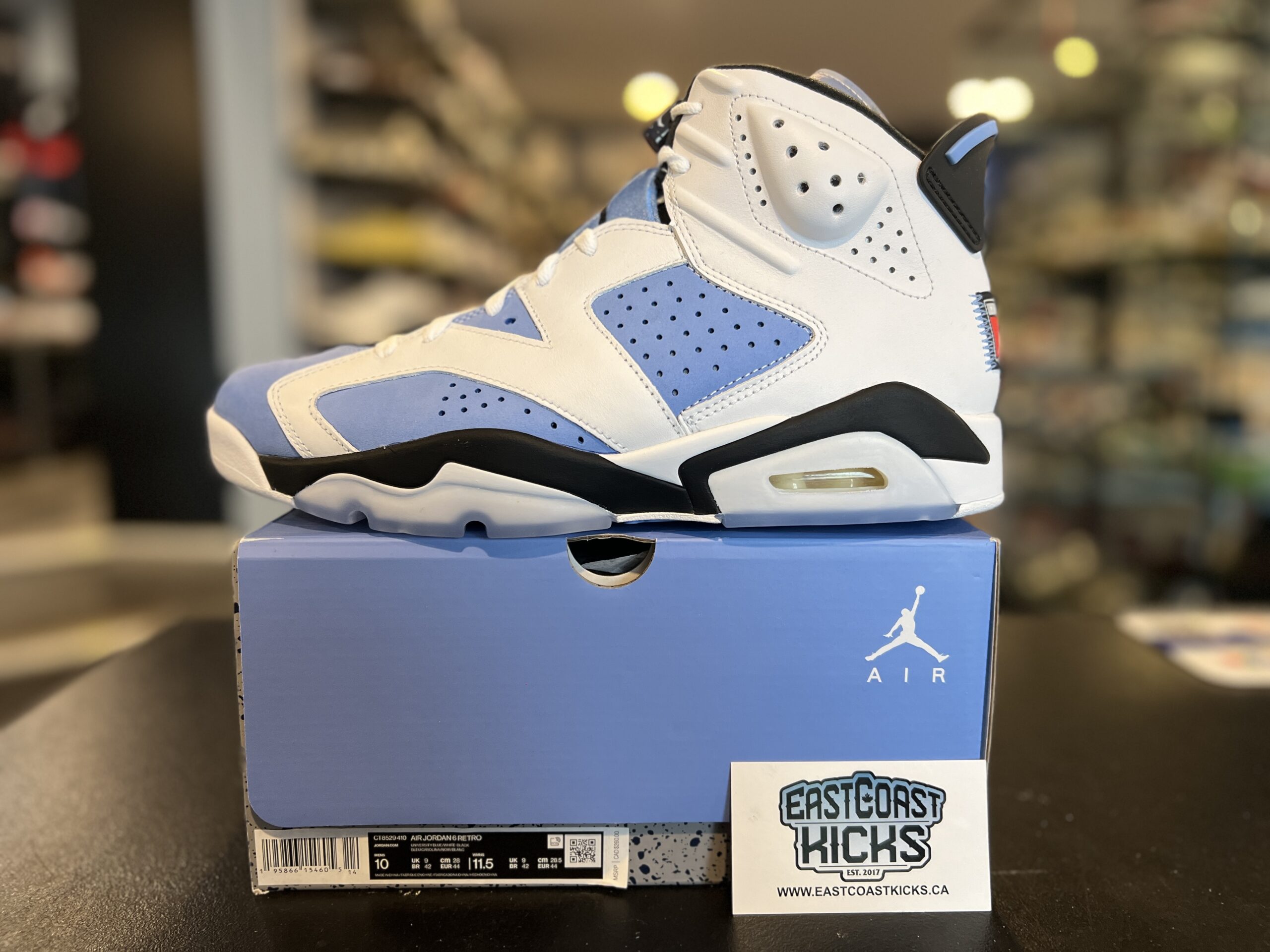 Jordan 6 Retro UNC White Size 10