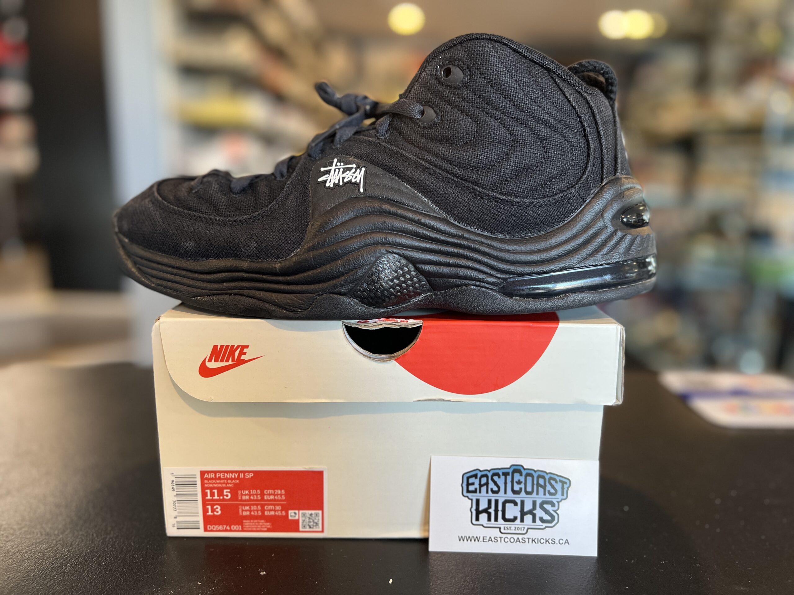 Preowned Nike Air Penny 2 Stussy Black Size 11.5