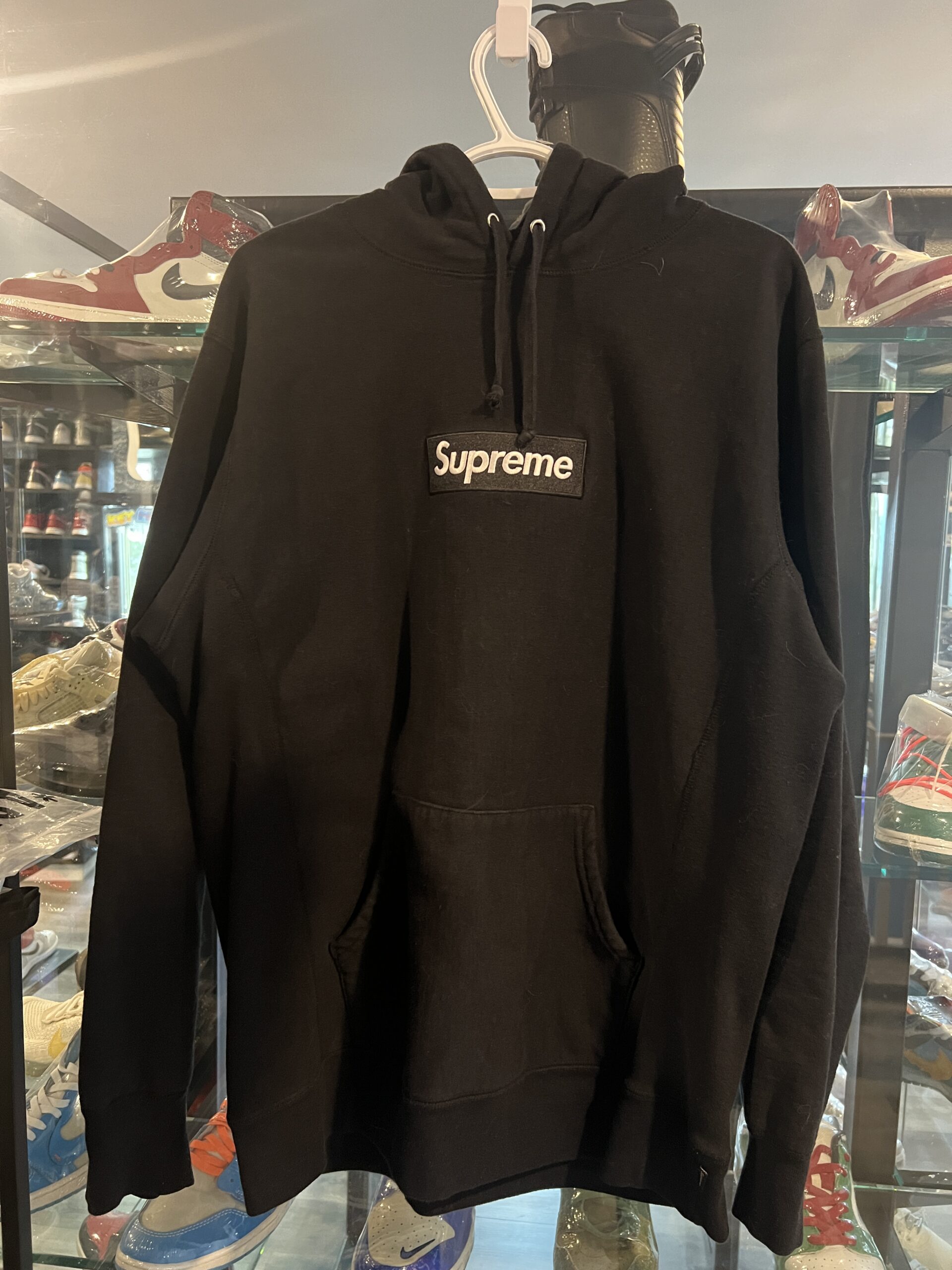 Preowned Supreme Box Logo Hooded Sweatshirt Black Size XL