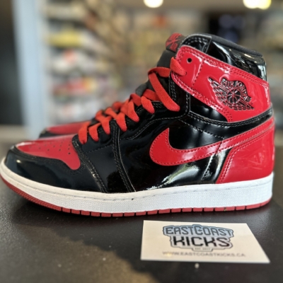 Preowned Jordan 1 Retro High OG Patent Bred Size 9