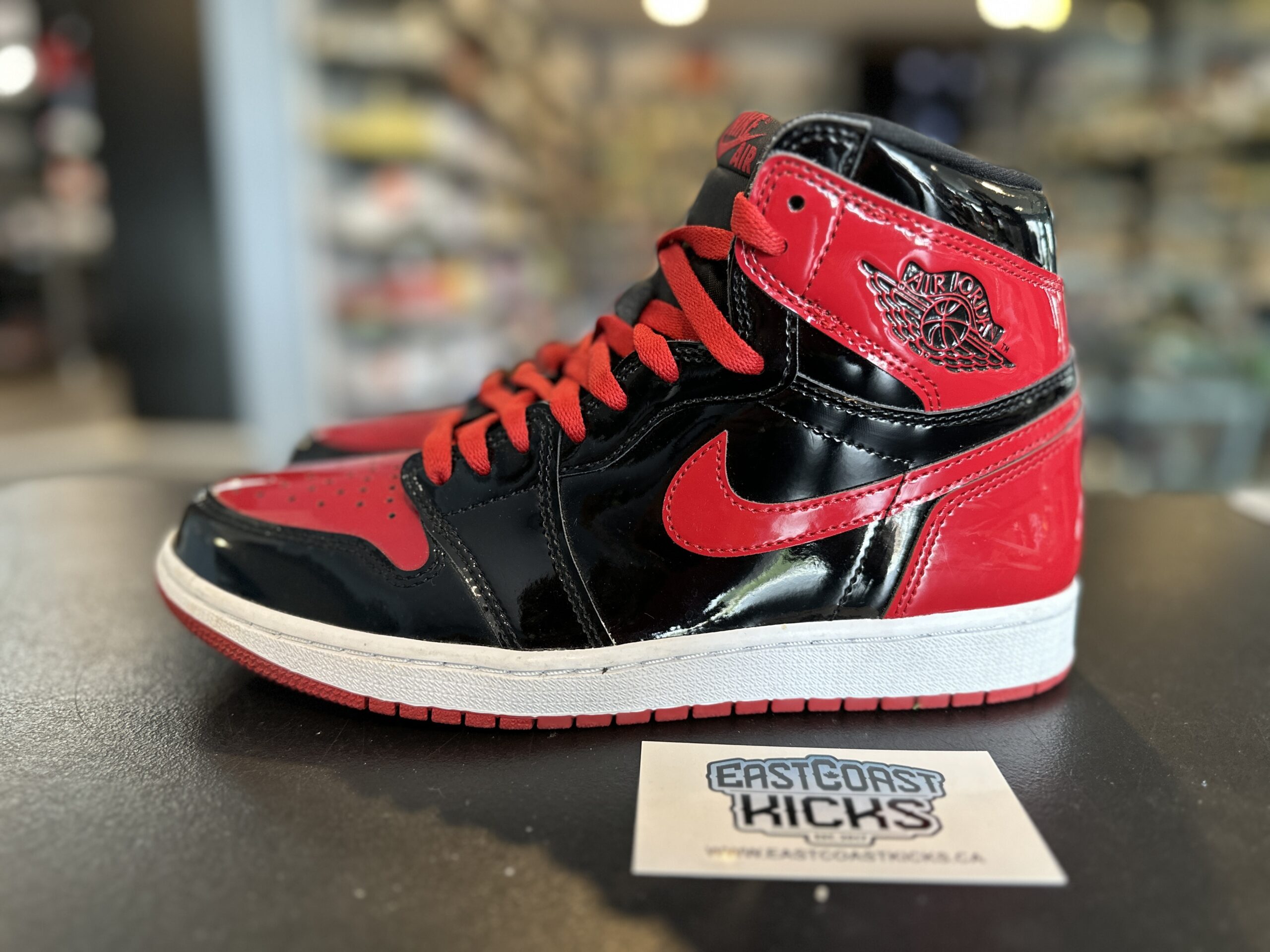 Preowned Jordan 1 Retro High OG Patent Bred Size 9