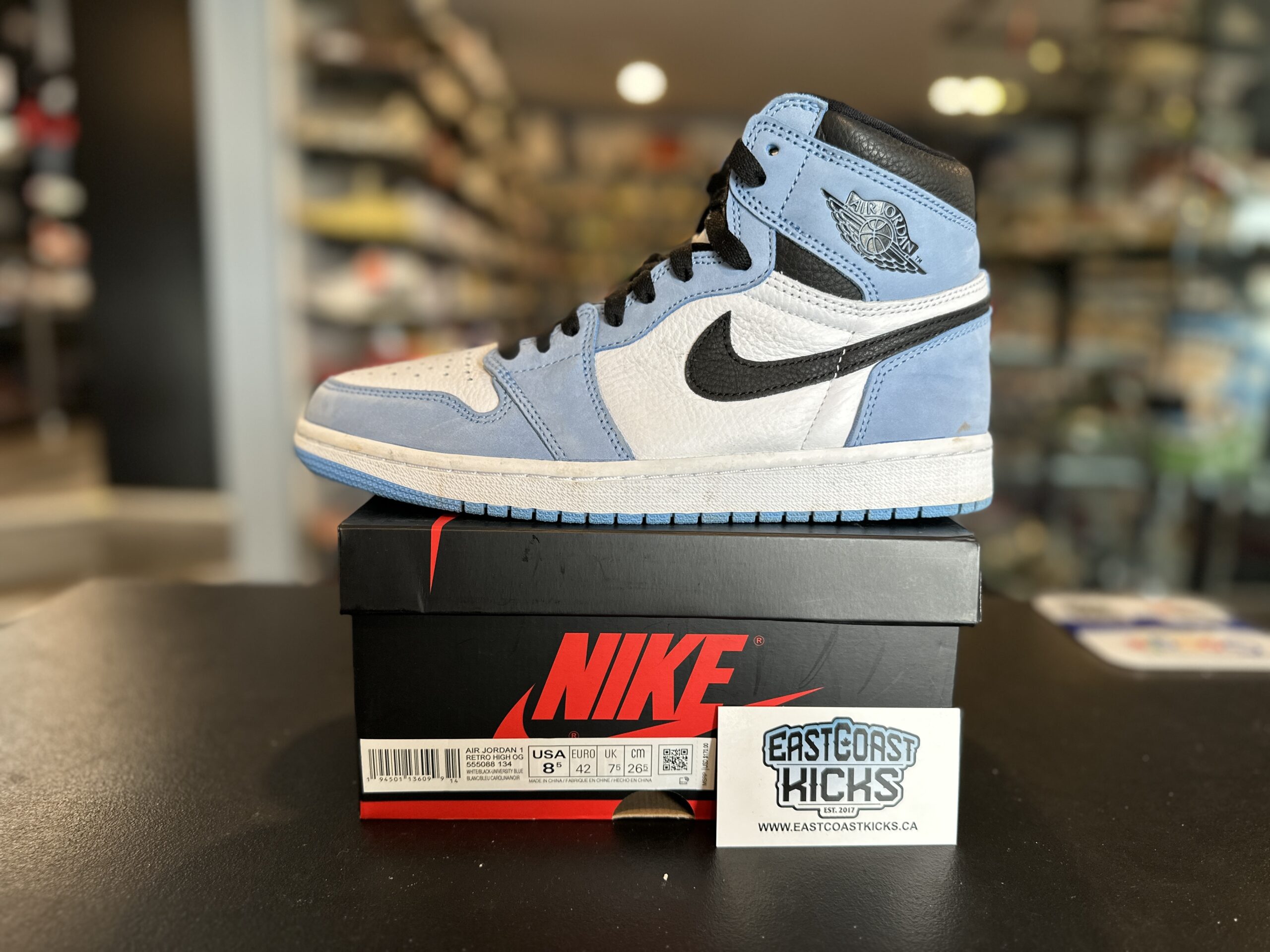 Preowned Jordan 1 Retro High OG University Blue Size 8.5