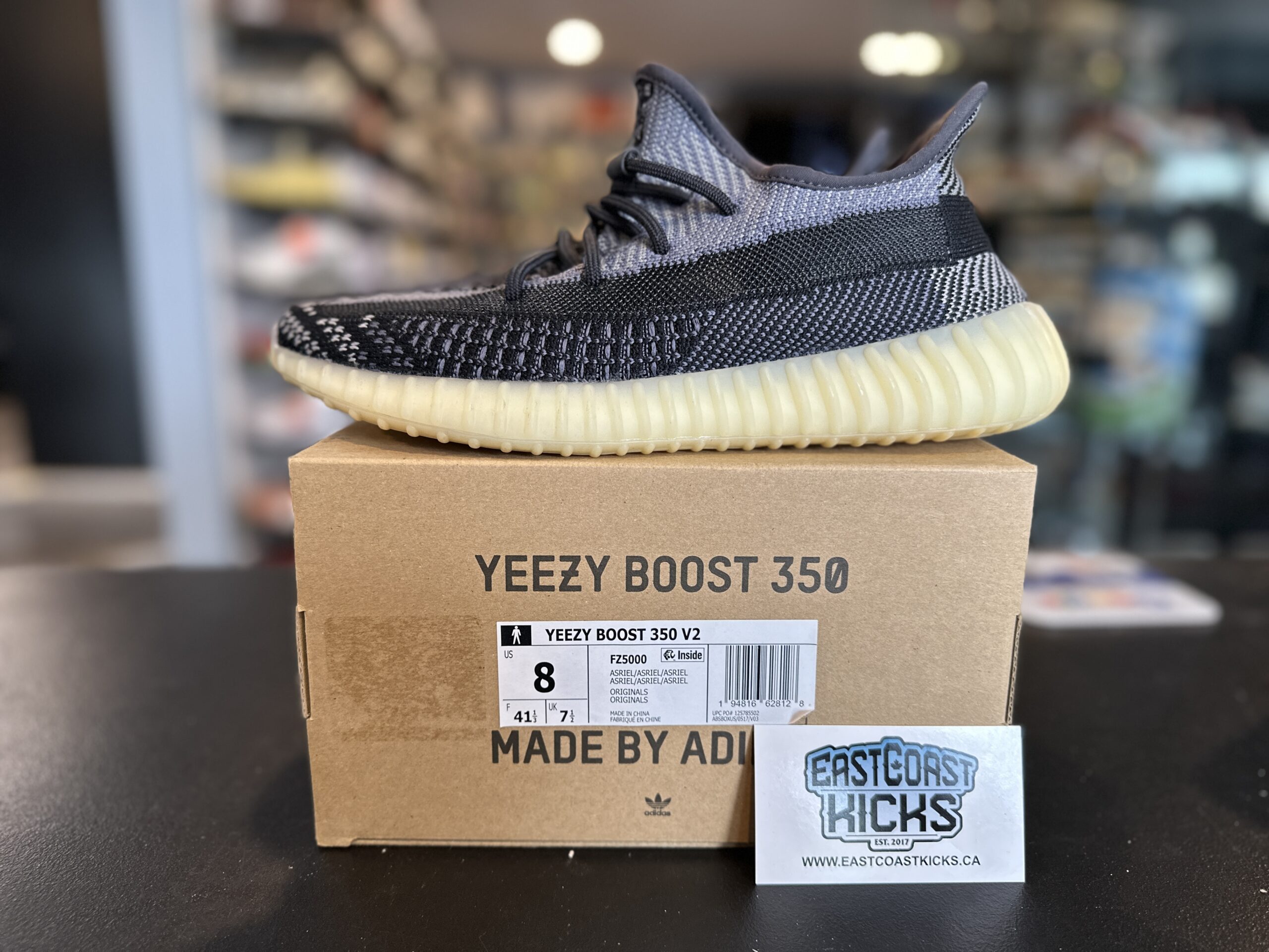 Preowned Adidas Yeezy Boost 350 V2 Carbon Size 8