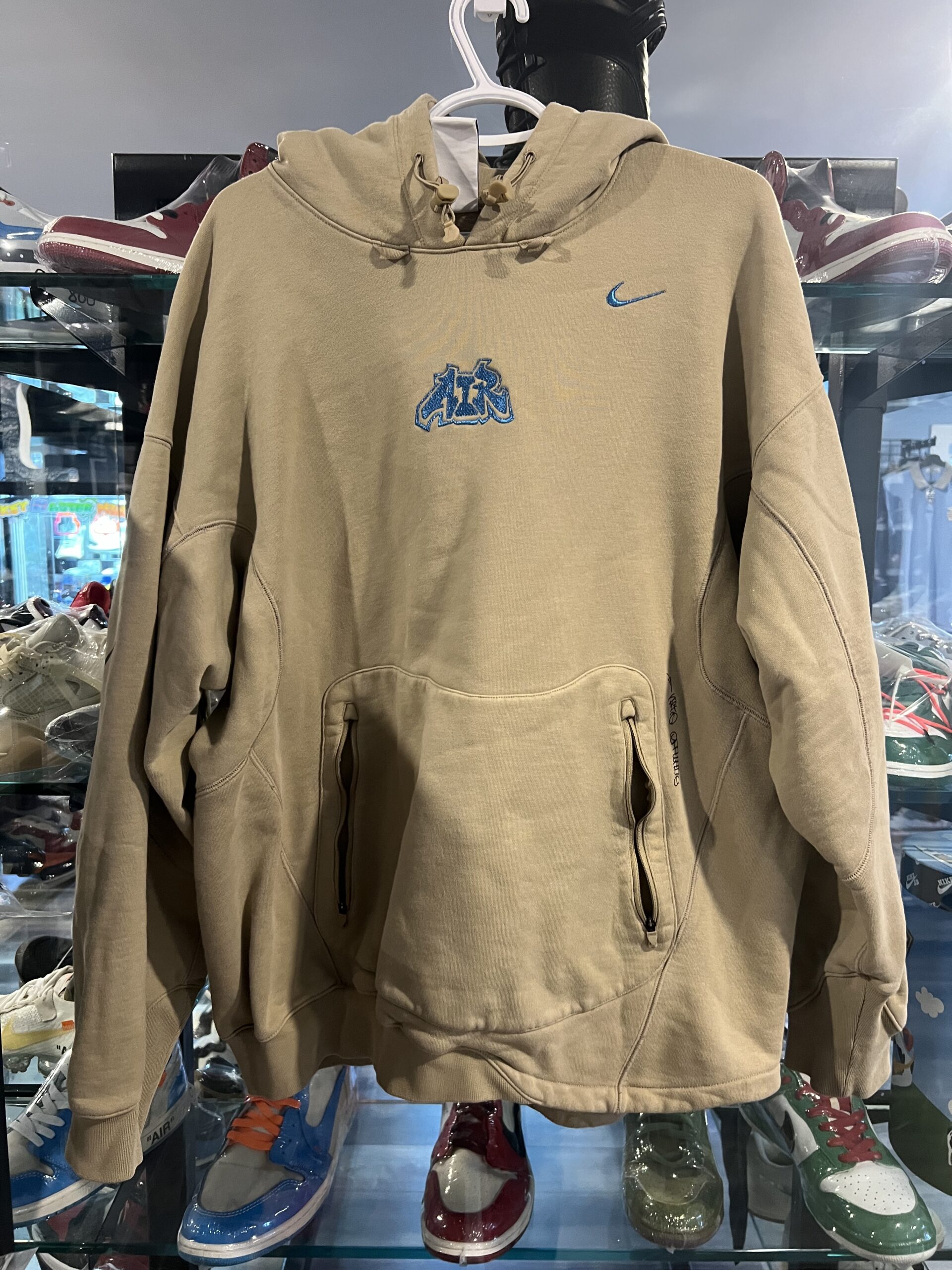 Preowned OFF-WHITE x Nike 006 Fleece Hoodie Beige Size L