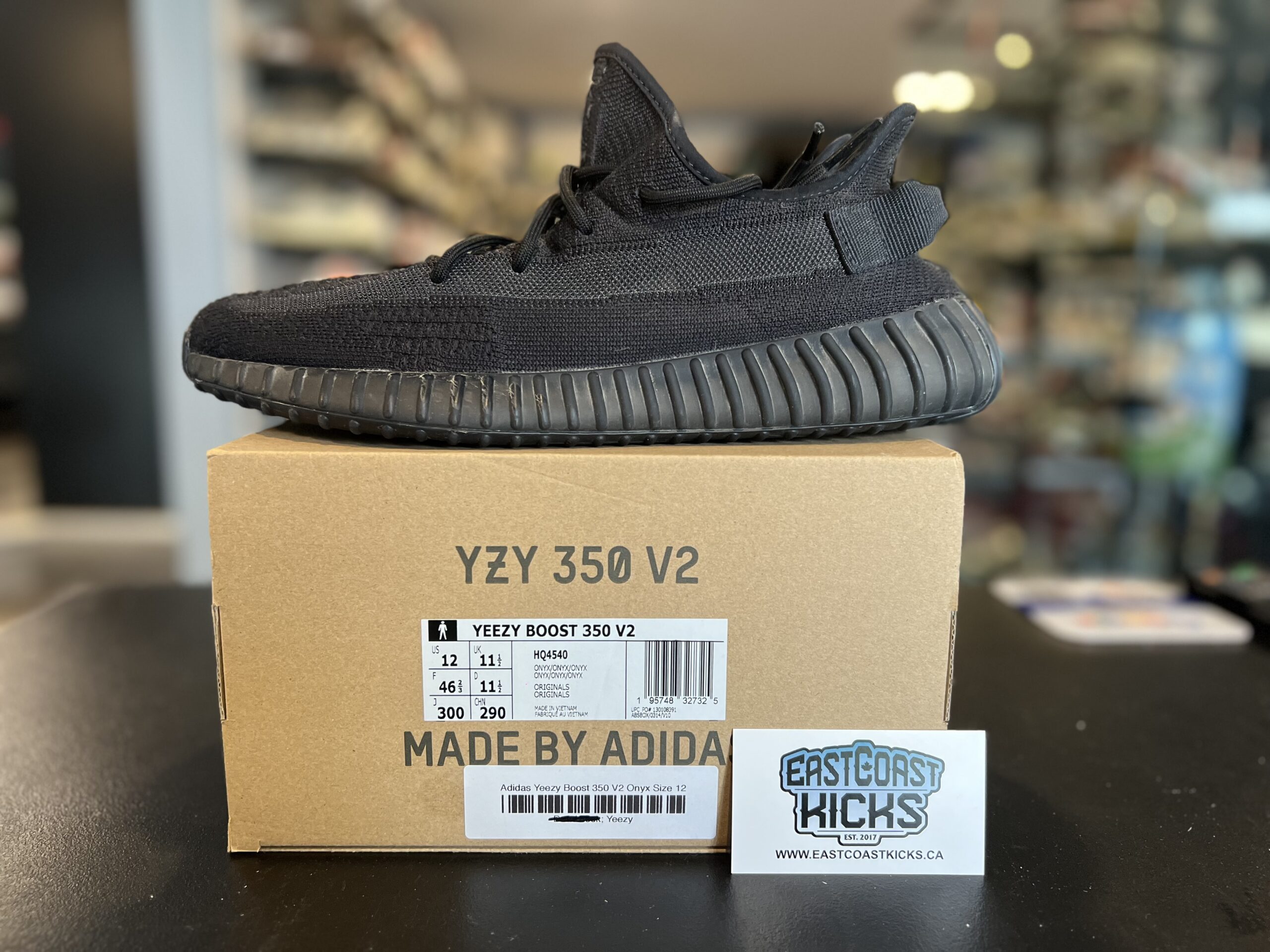 Preowned Adidas Yeezy Boost 350 V2 Onyx Size 12