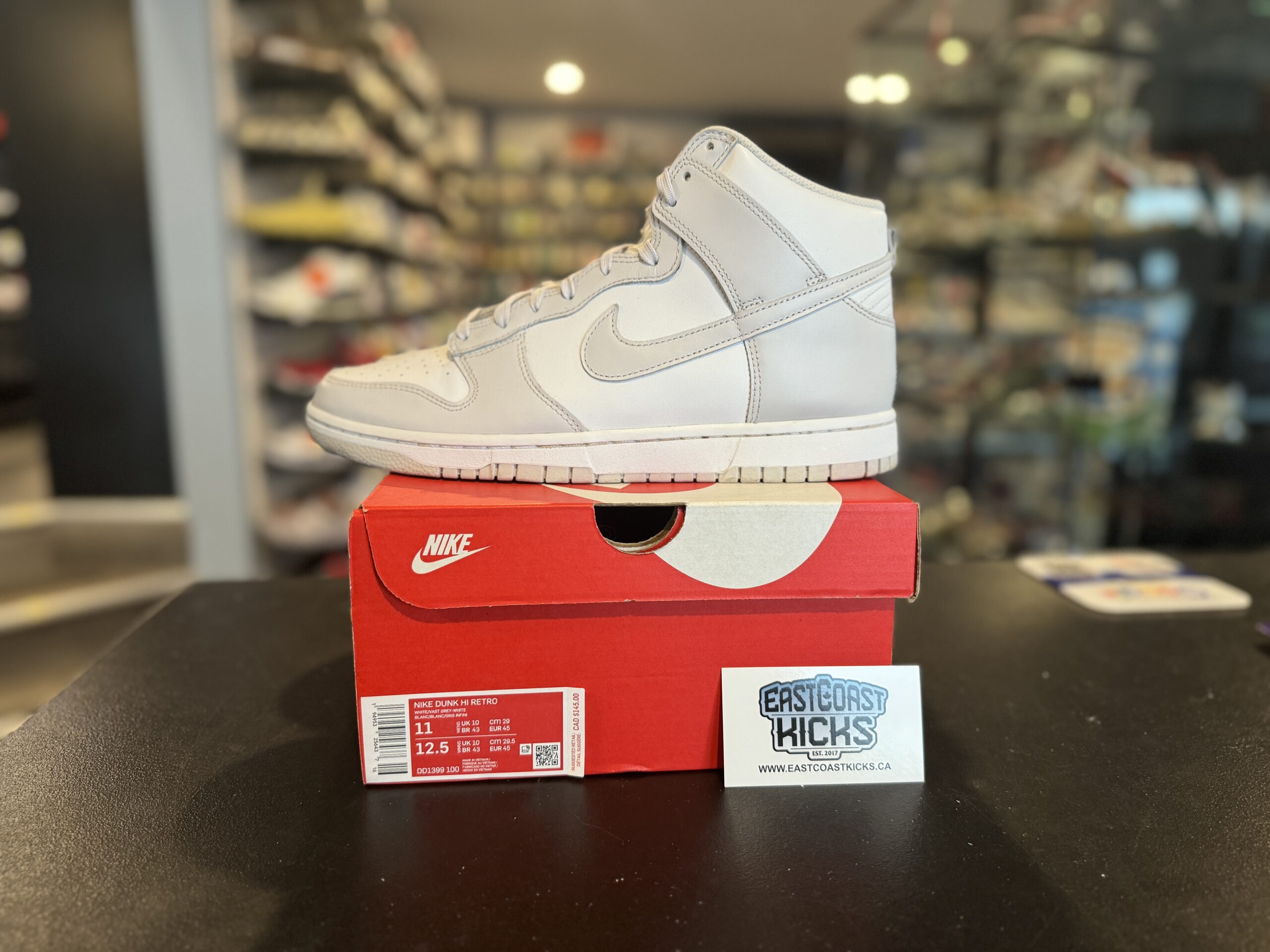 Preowned Nike Dunk High Retro White Vast Grey Size 11