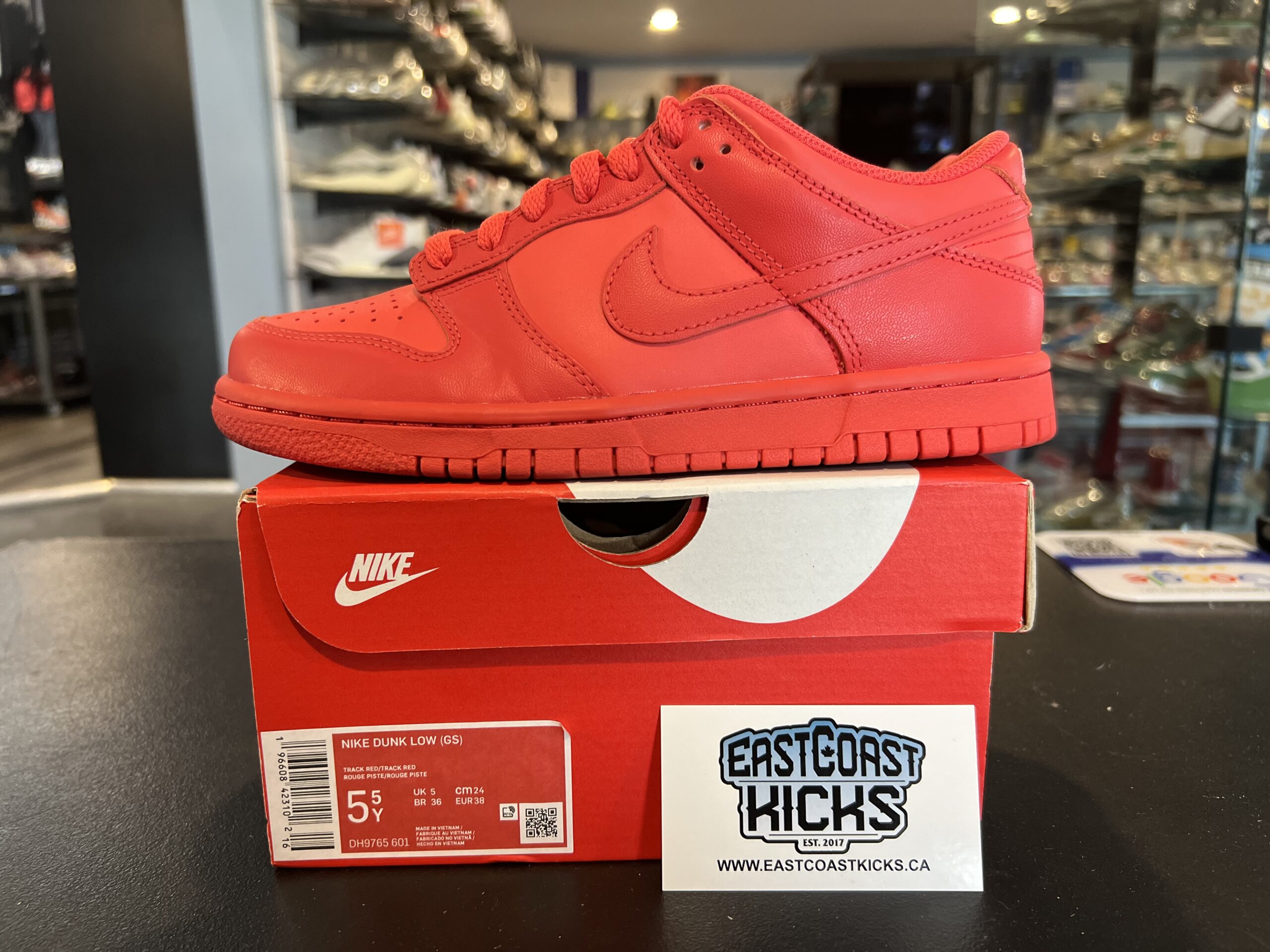 Preowned Nike Dunk Low Track Red Size 5.5Y