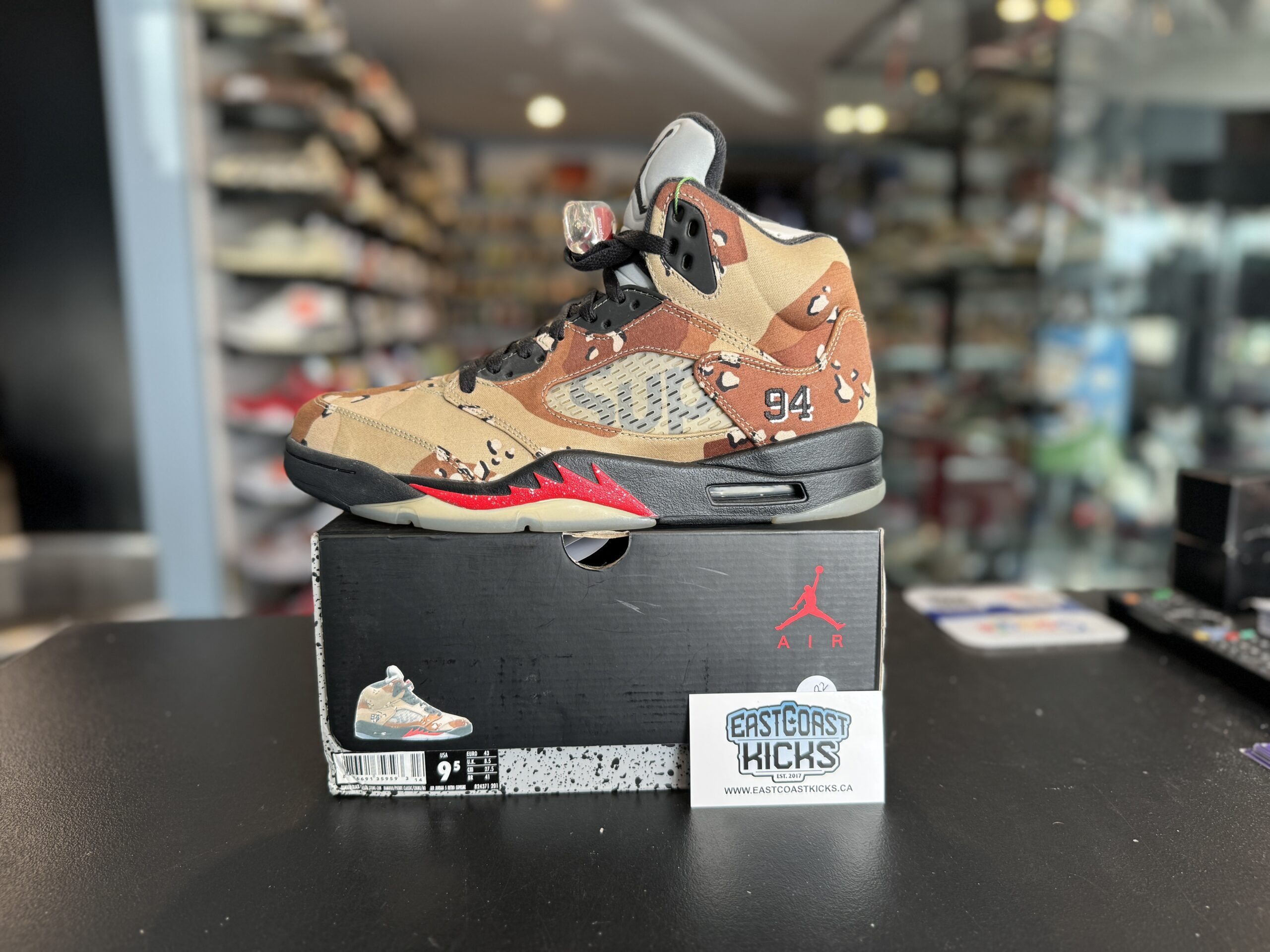 Jordan 5 Retro Supreme Desert Camo Size 9.5