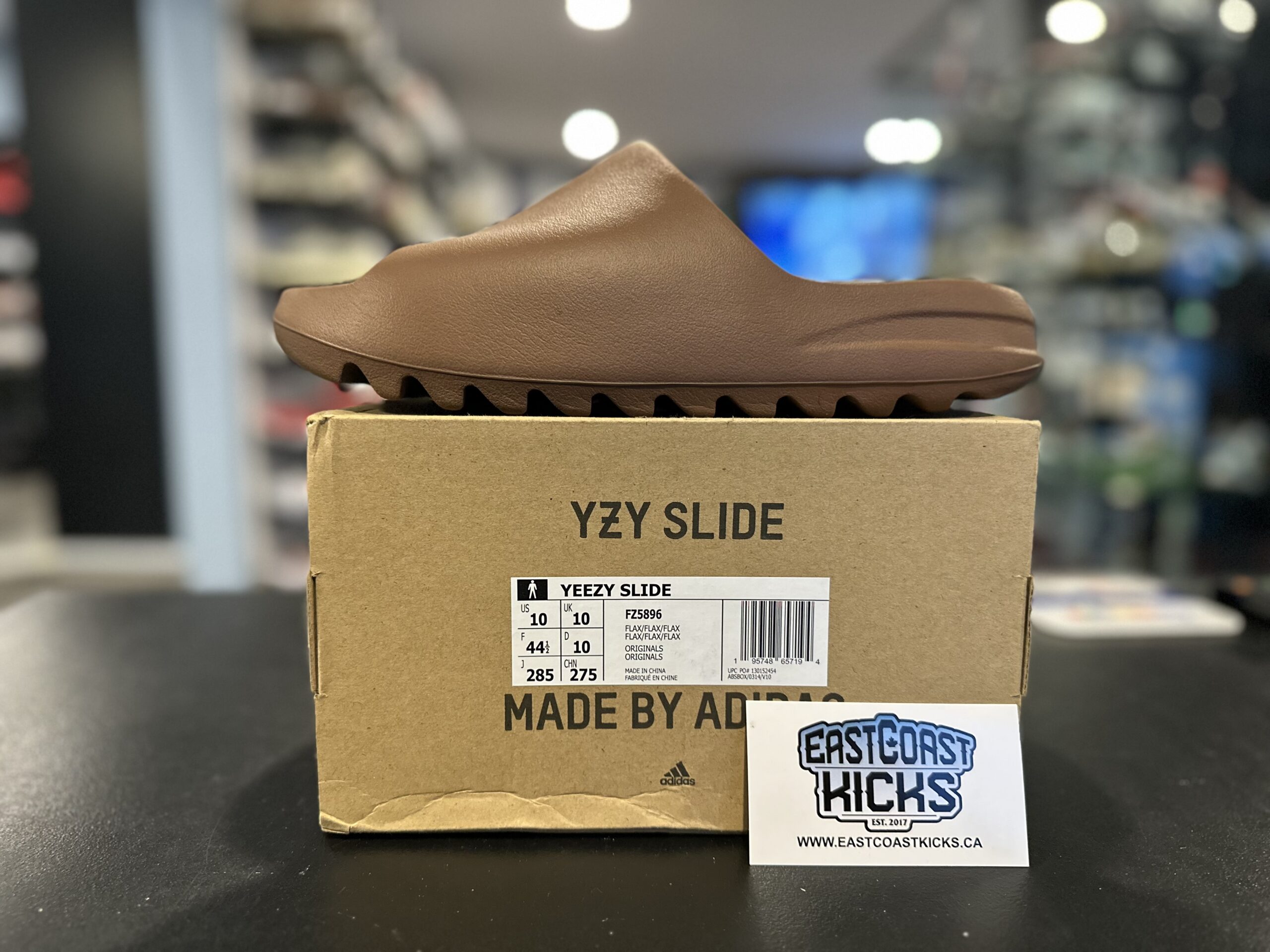 Preowned Adidas Yeezy Slide Flax Size 10