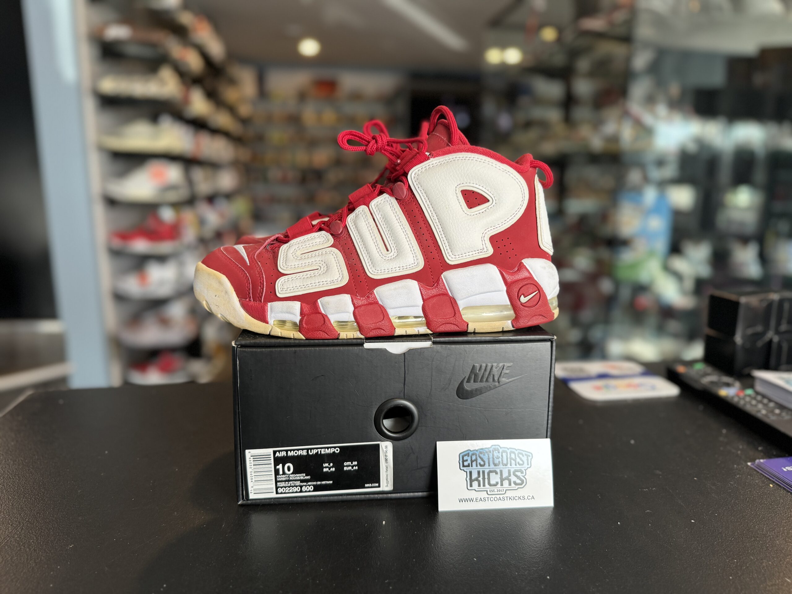 Preowned Nike Air More Uptempo Supreme Suptempo Red Size 10