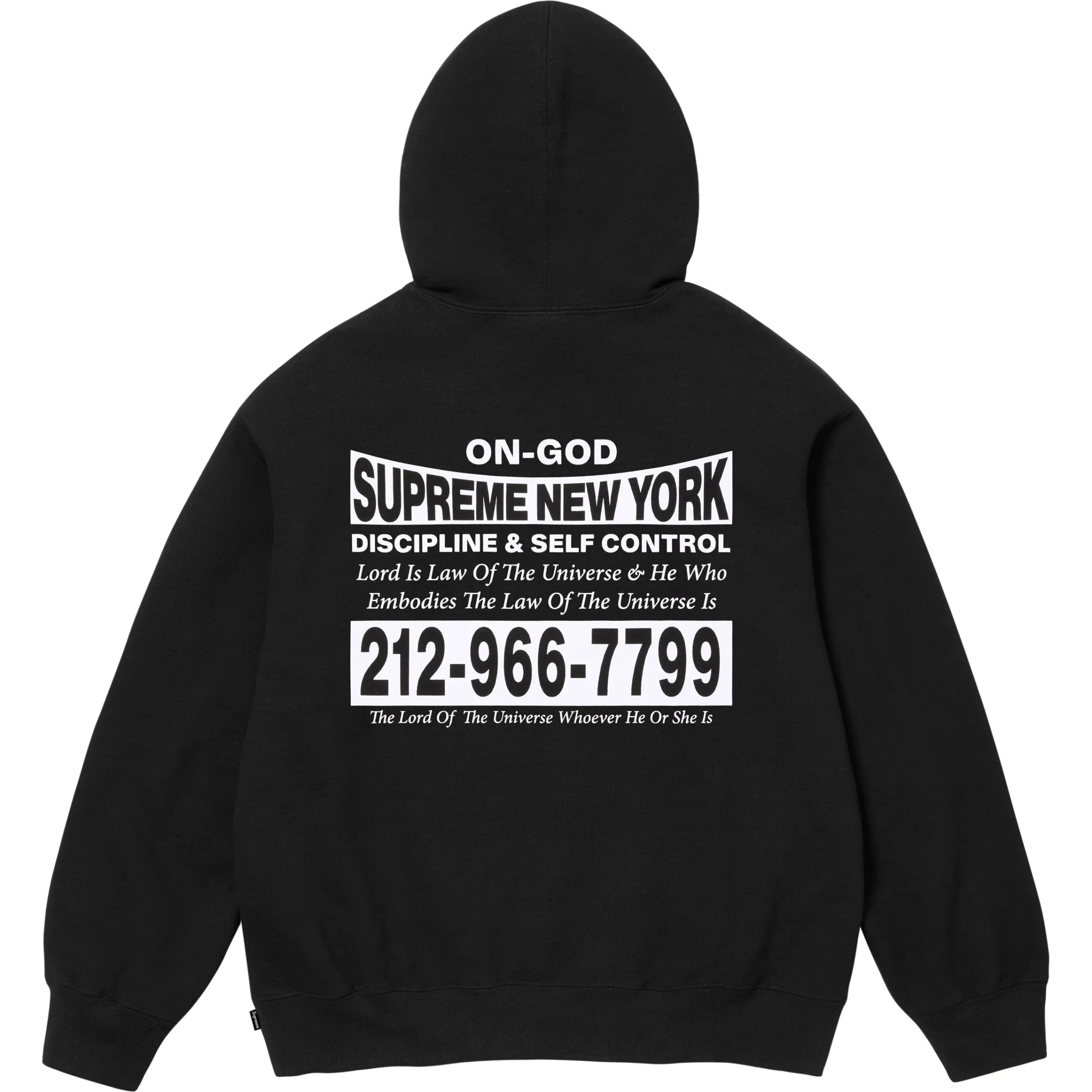 Supreme On God Hooded Sweatshirt Black Size L