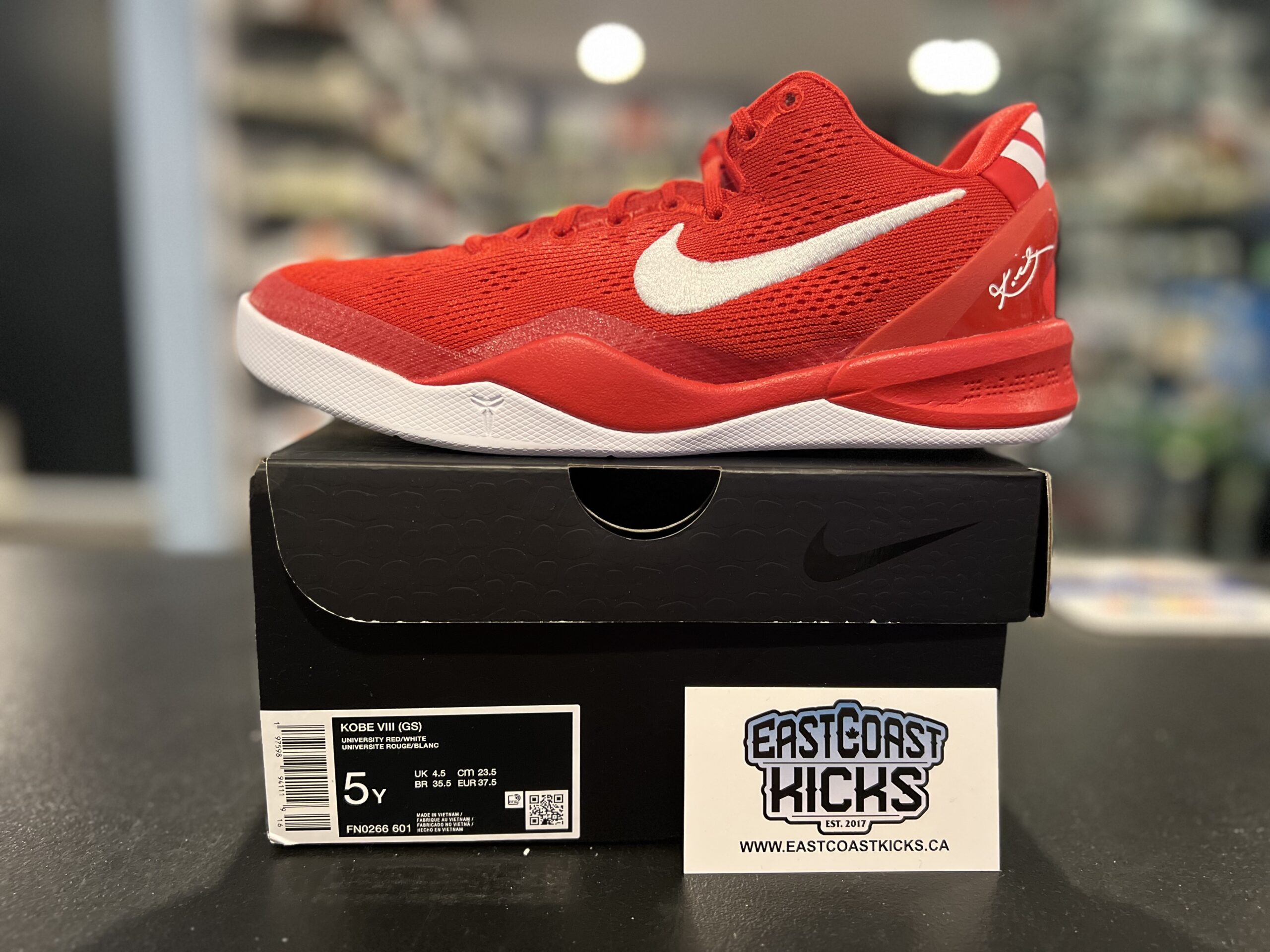 Nike Kobe 8 University Red Size 5Y East Coast Kicks