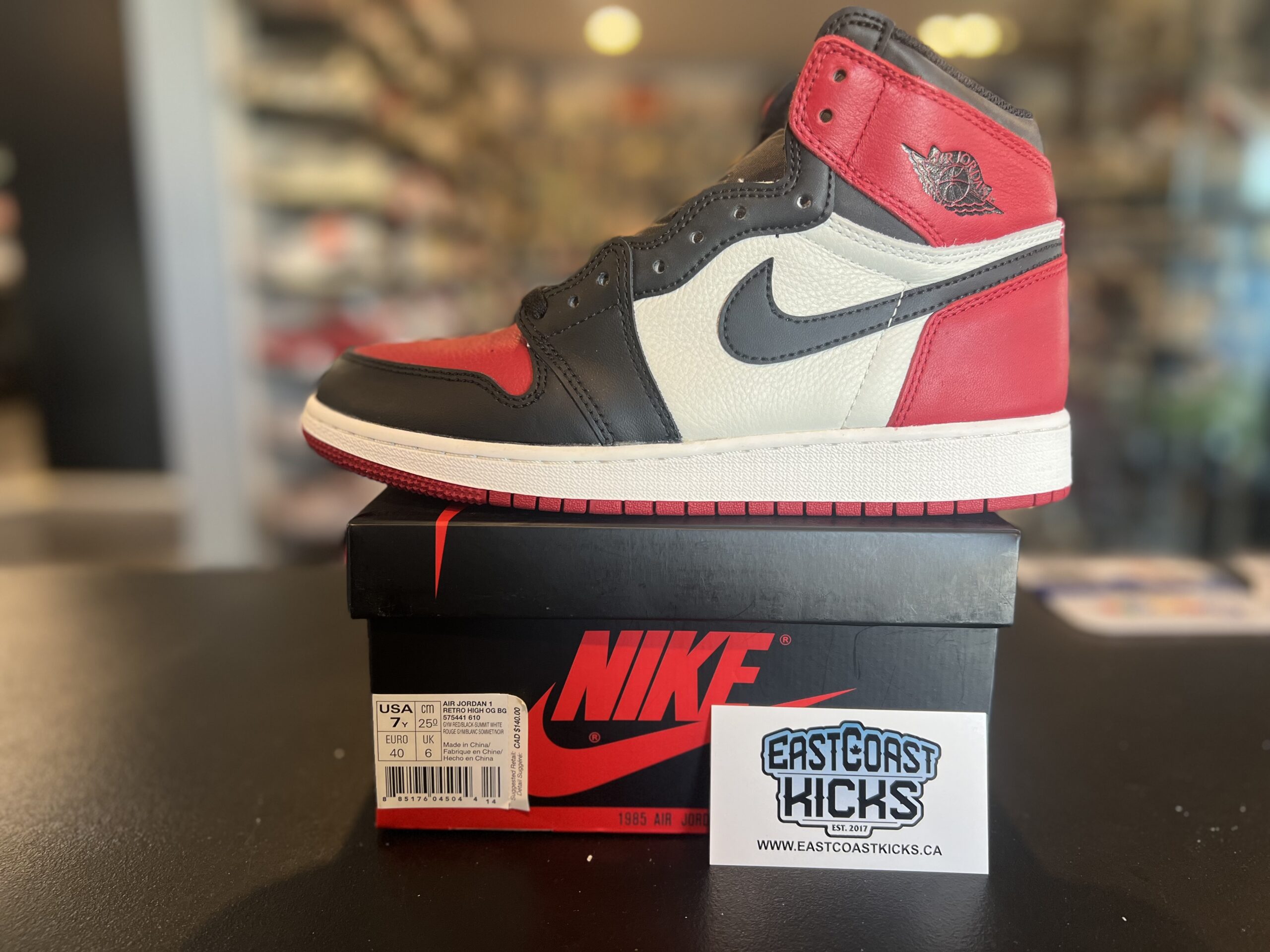 Jordan 1 Retro High Bred Toe Size 7Y