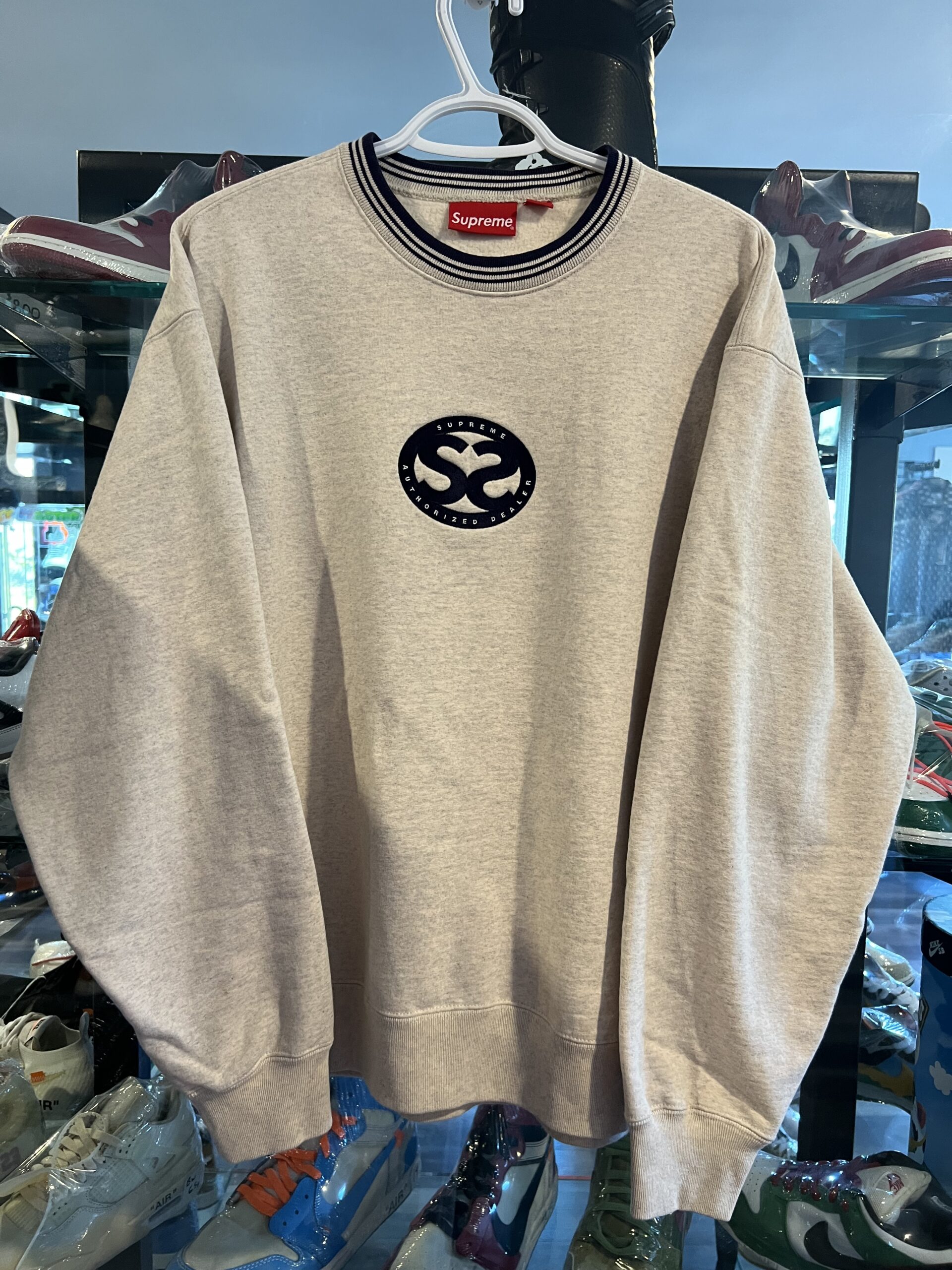 Supreme Double S Crewneck Heather Grey Oatmeal Size M