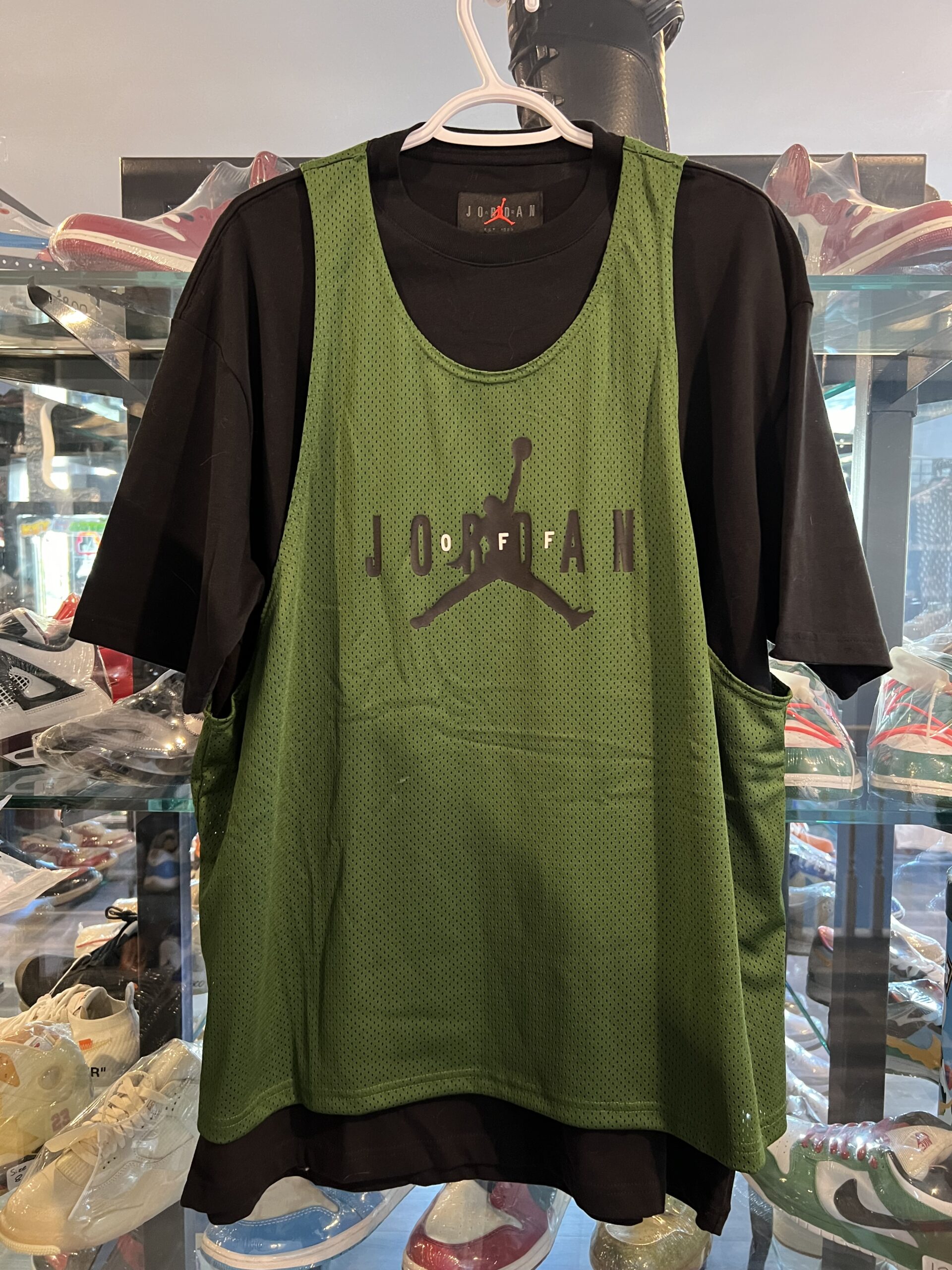 OFF-WHITE x Jordan Tee Jersey Green Black Size M